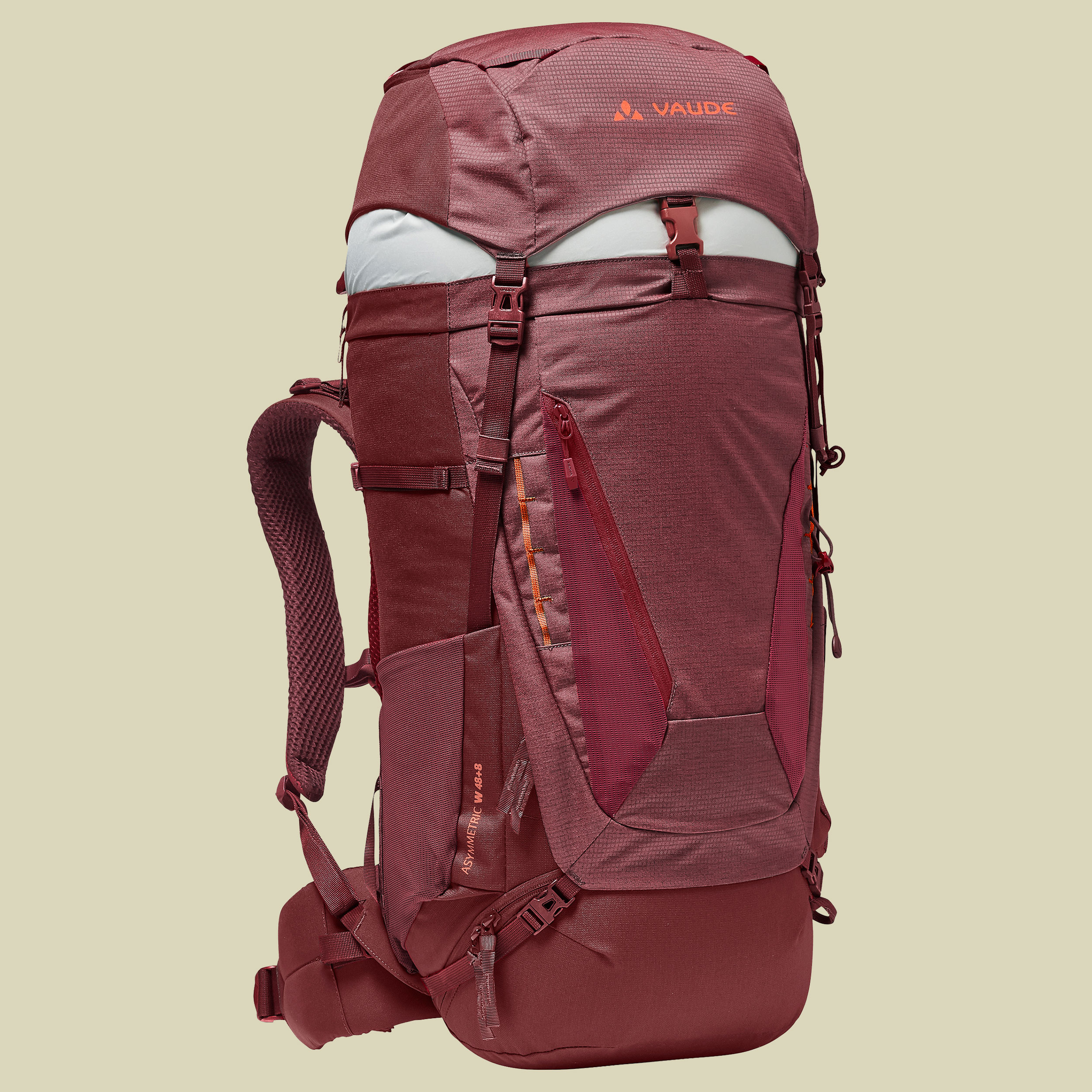 Asymmetric 48+8 Women 48+8 rot - dark cherry