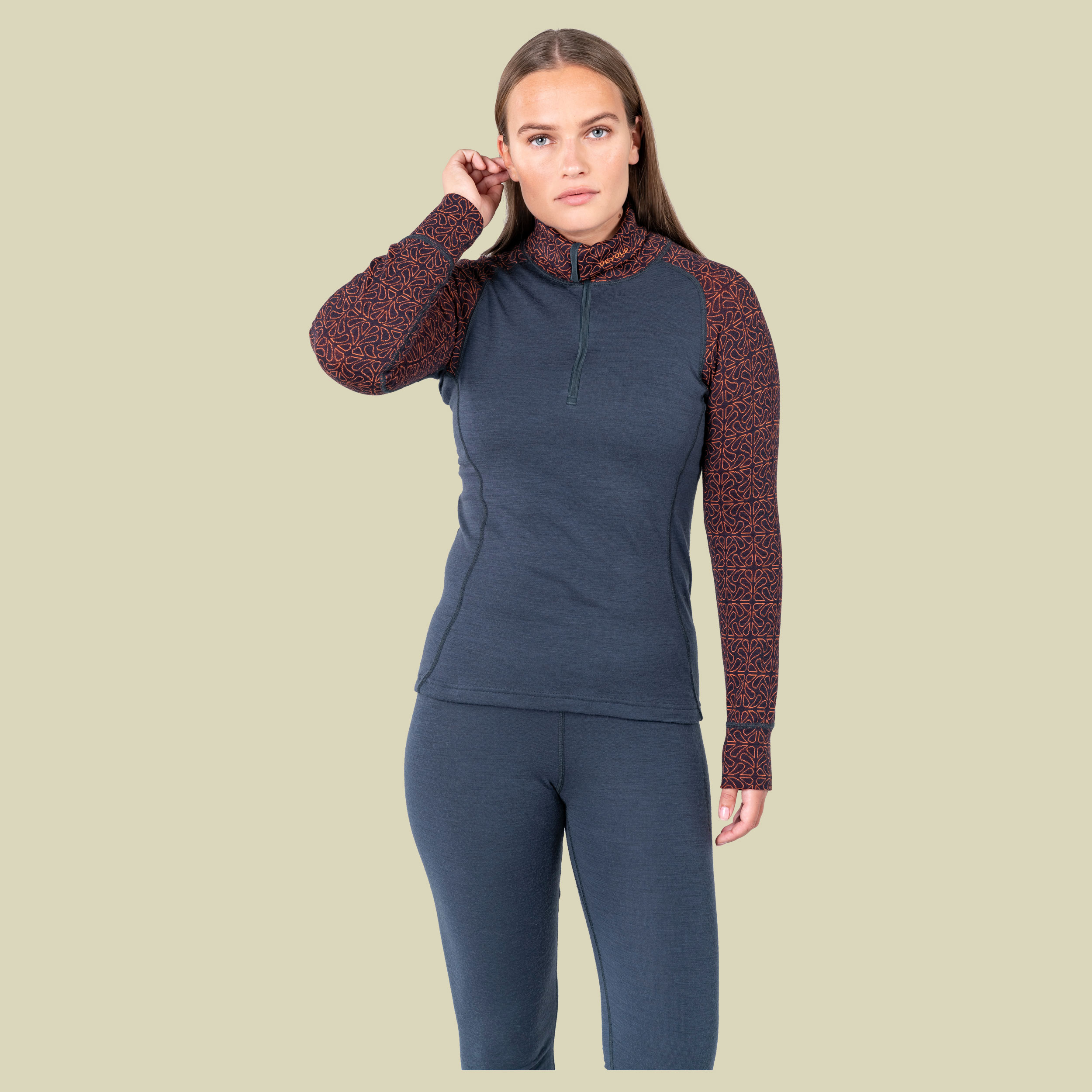 Duo Active Merino 205 Zip Neck Woman Größe XL Farbe ink