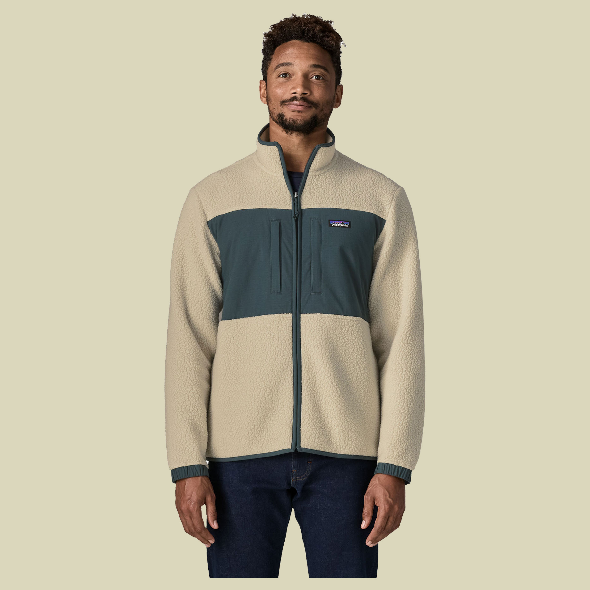 Retro Pile Patch Jacket Men L mehrfarbig - pelican