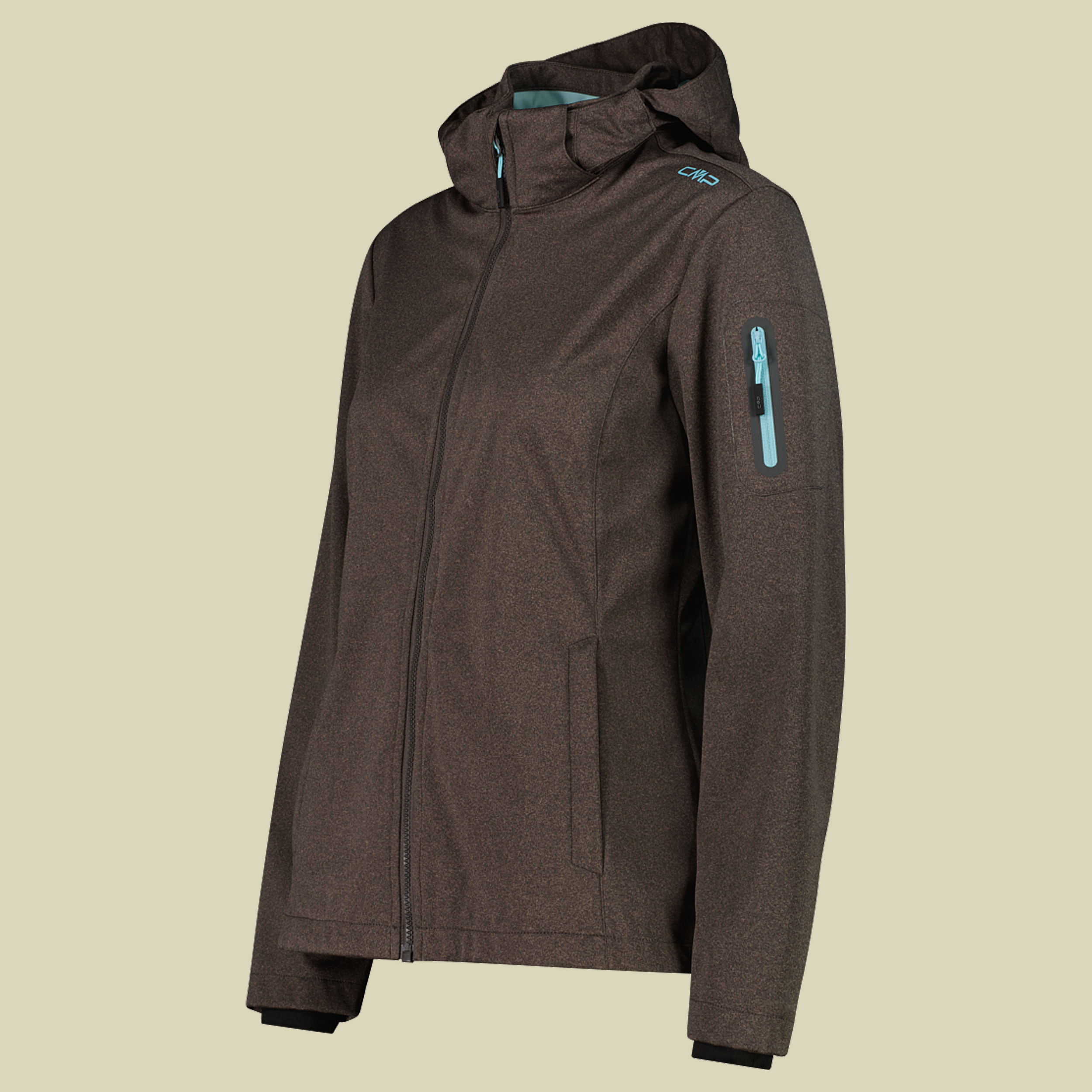 Woman Jacket Zip Hood Light Softshell M 39A5016M braun 48 - Farbe darker toffee