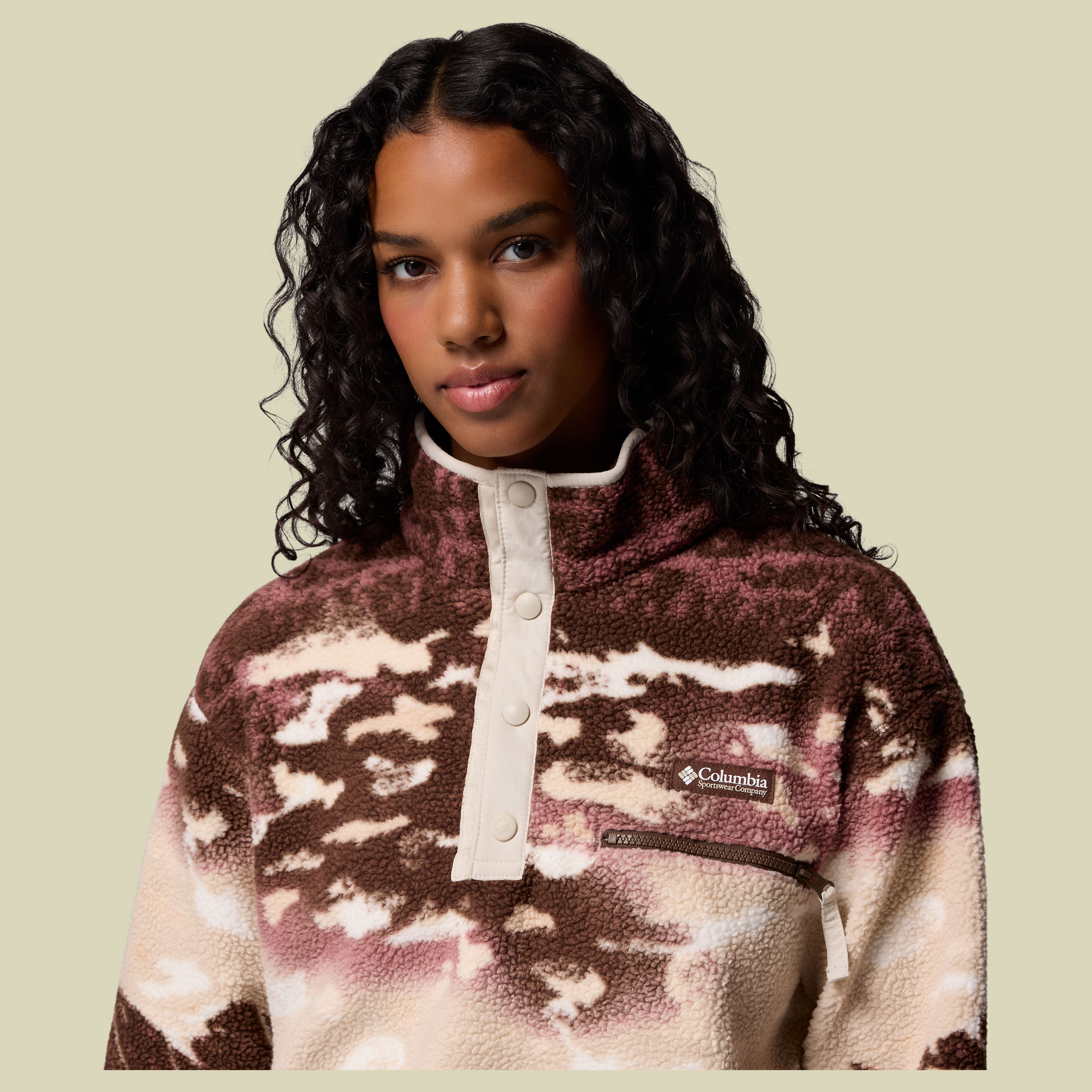 Helvetia II Printed Cropped Half Snap Women XS mehrfarbig braun - Farbe tobacco sisters