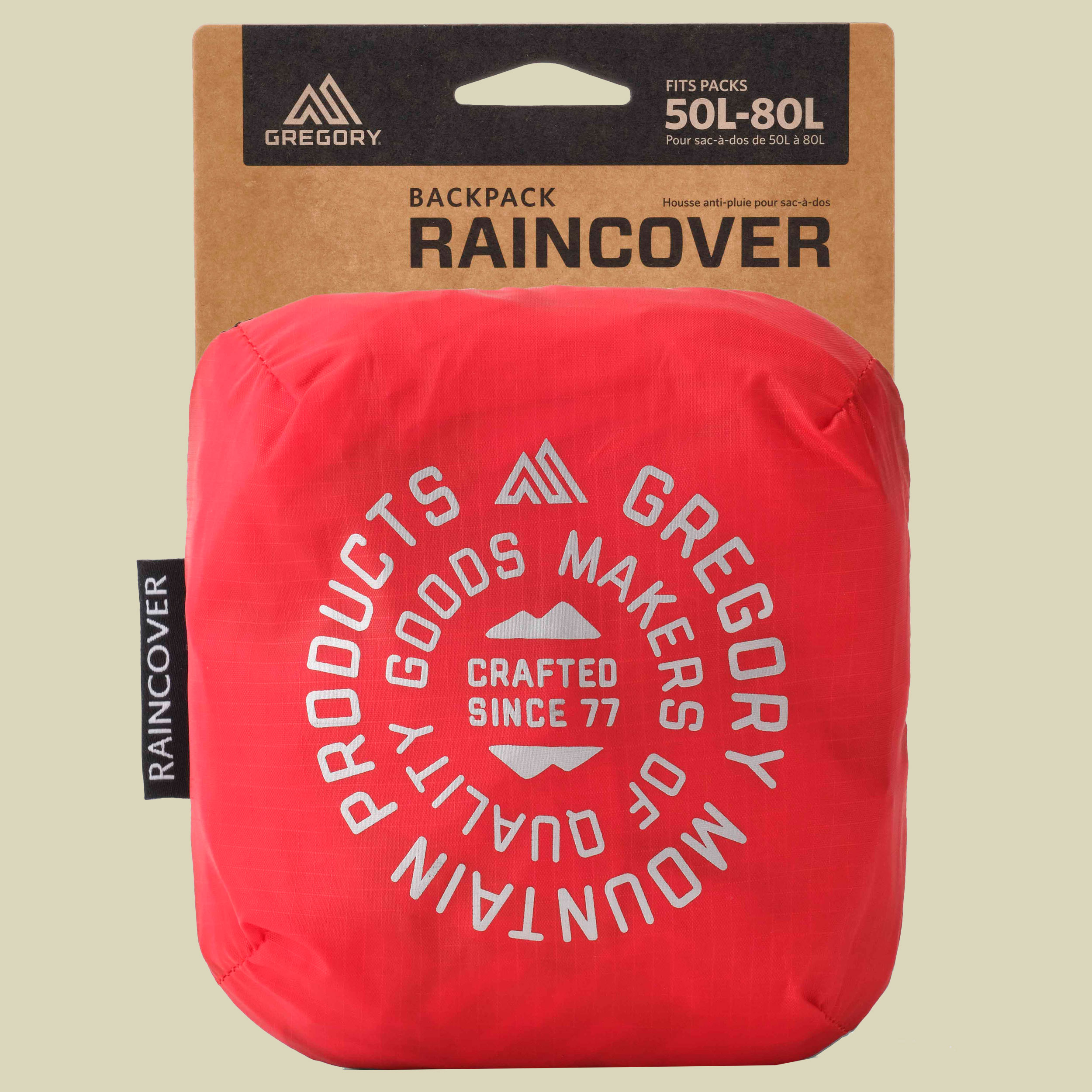 Raincover rot 50-80 L - beaming red