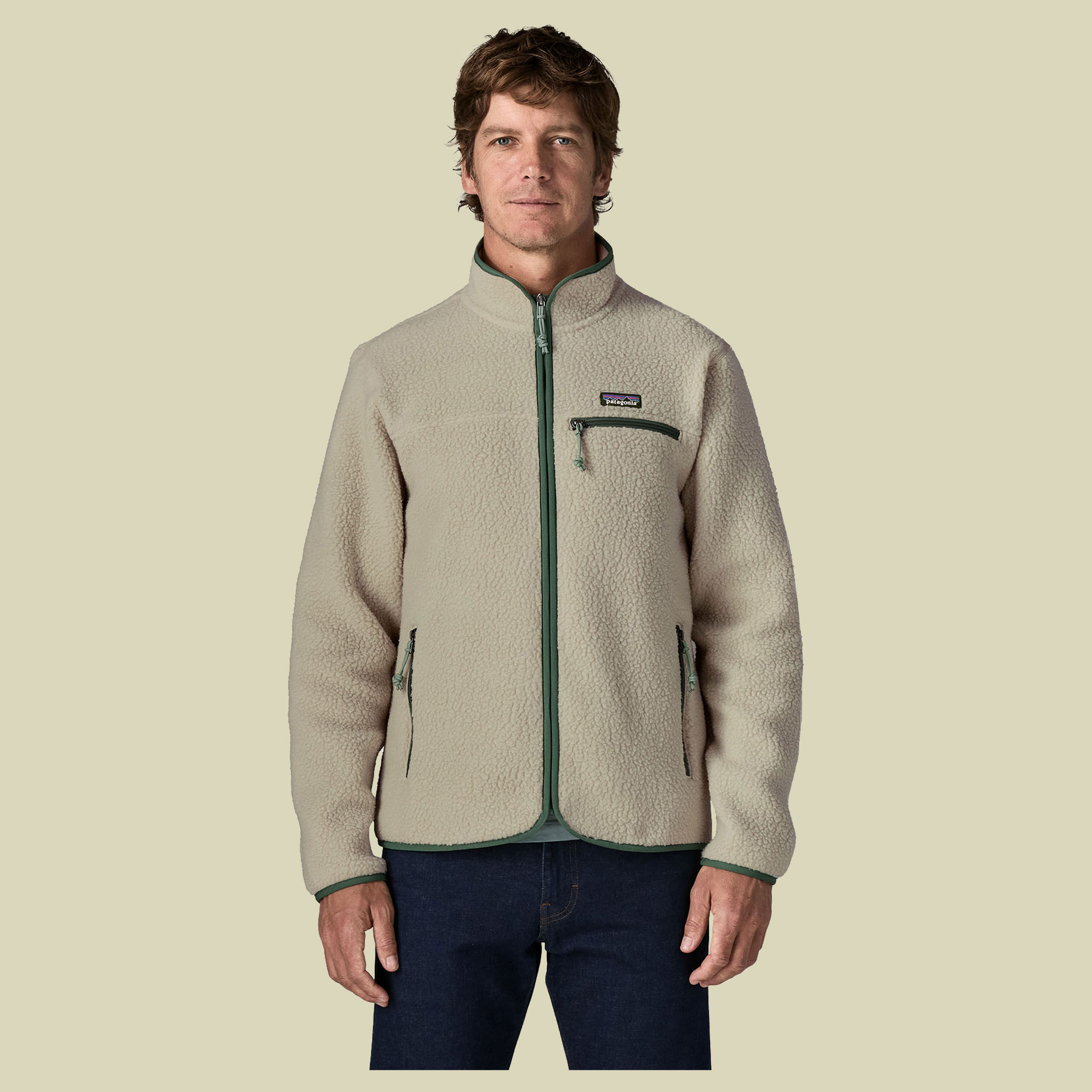 Retro Pile Jacket Men XL mehrfarbig - pelican w/canopy green