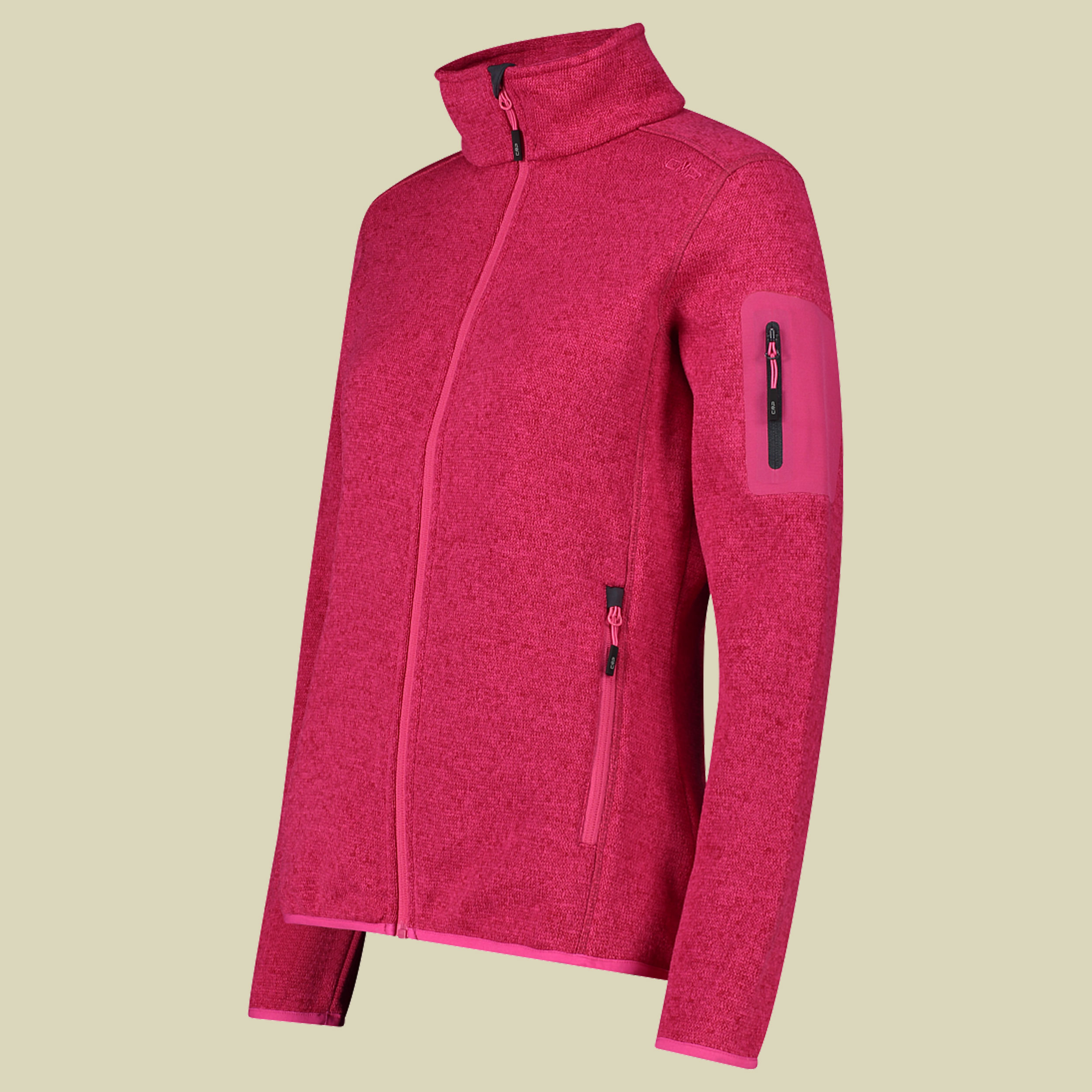 Woman Knitted Fleece Jacket CMP 3H14746 Größe 40 Farbe 03HP fuxia-antracite