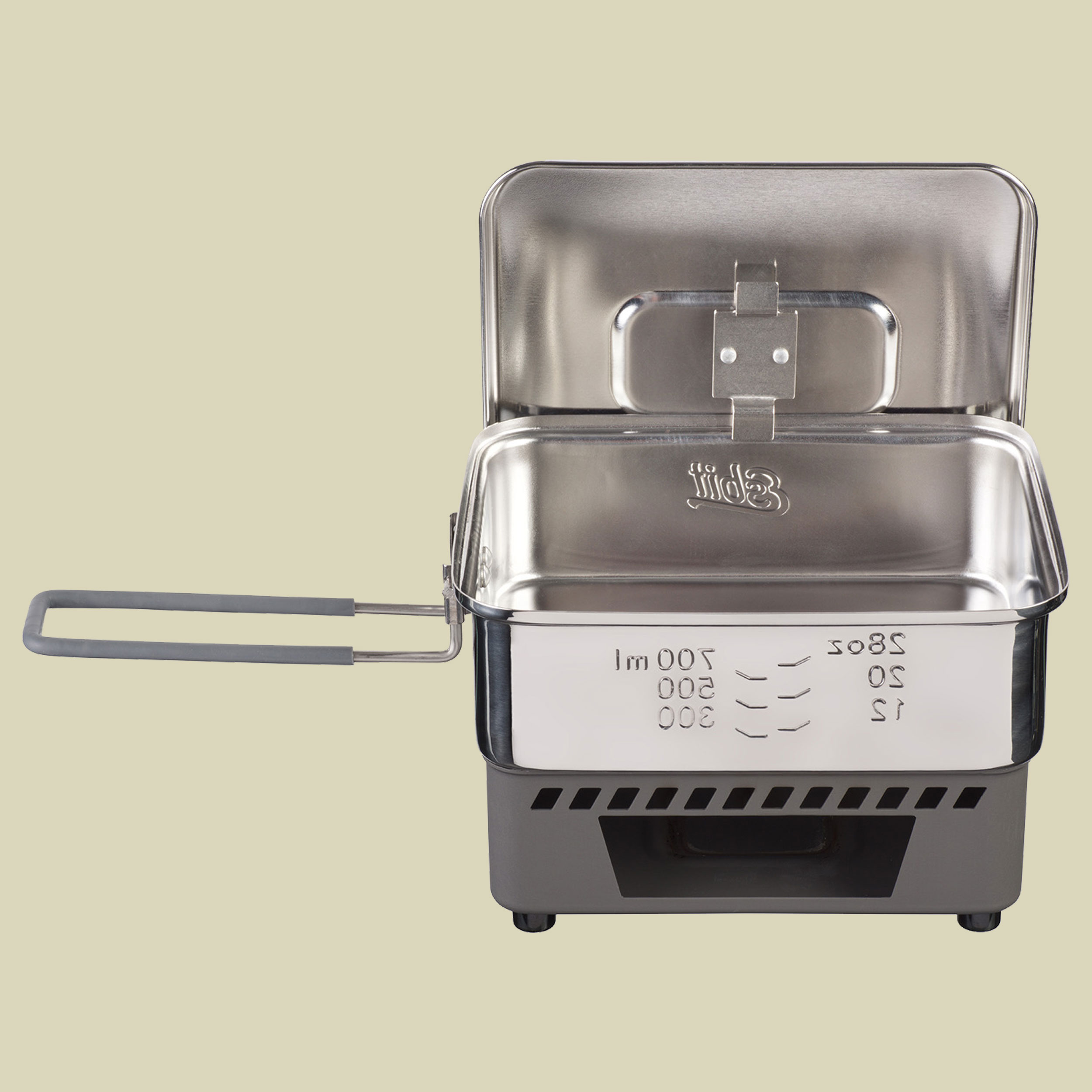Trockenbrennstoff Kocher-Set 1100 ml Edelstahl Maße: Höhe: 72 mm, Länge: 187 mm