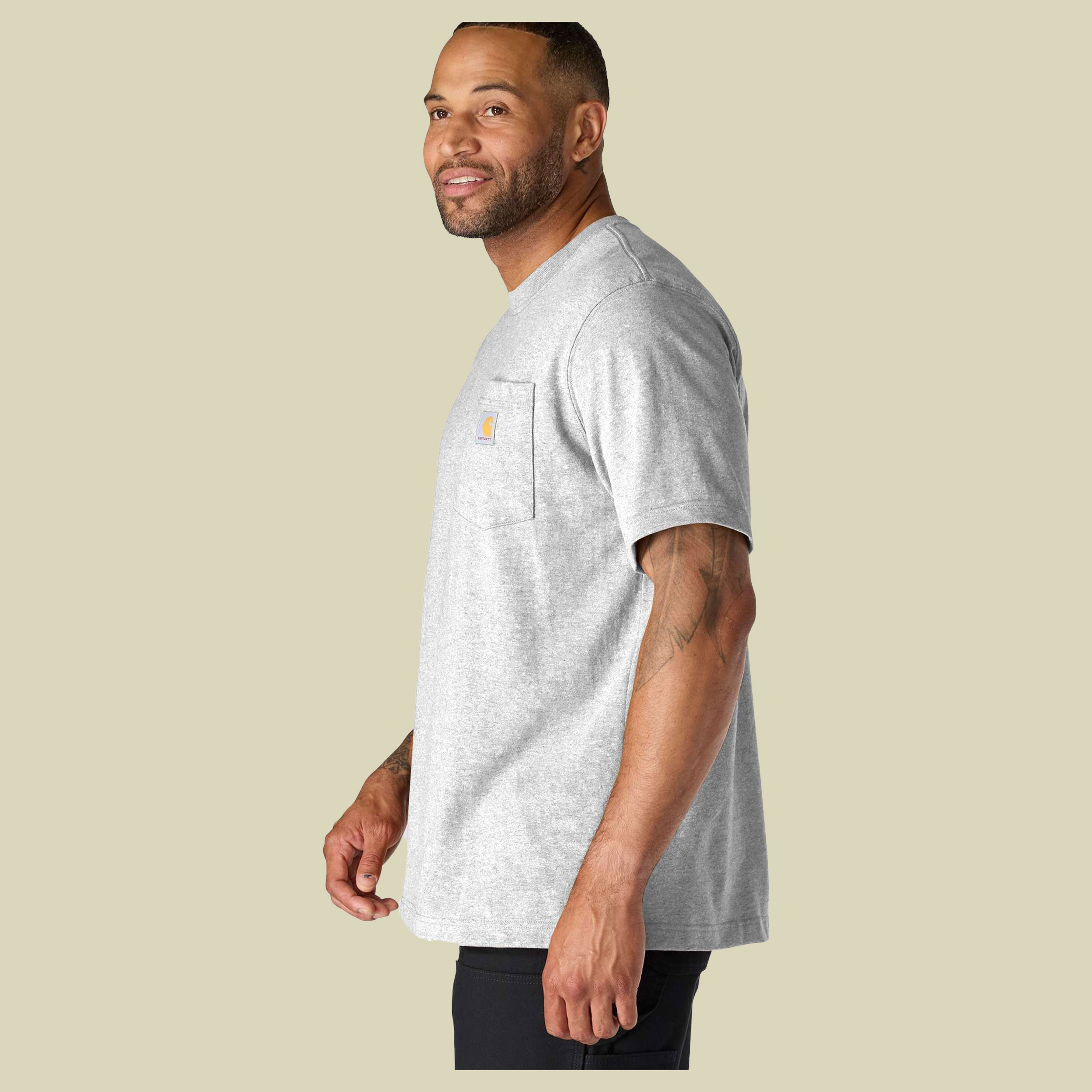 Relaxed Pocket T-Shirt Men L grau 2 - Farbe heather gray