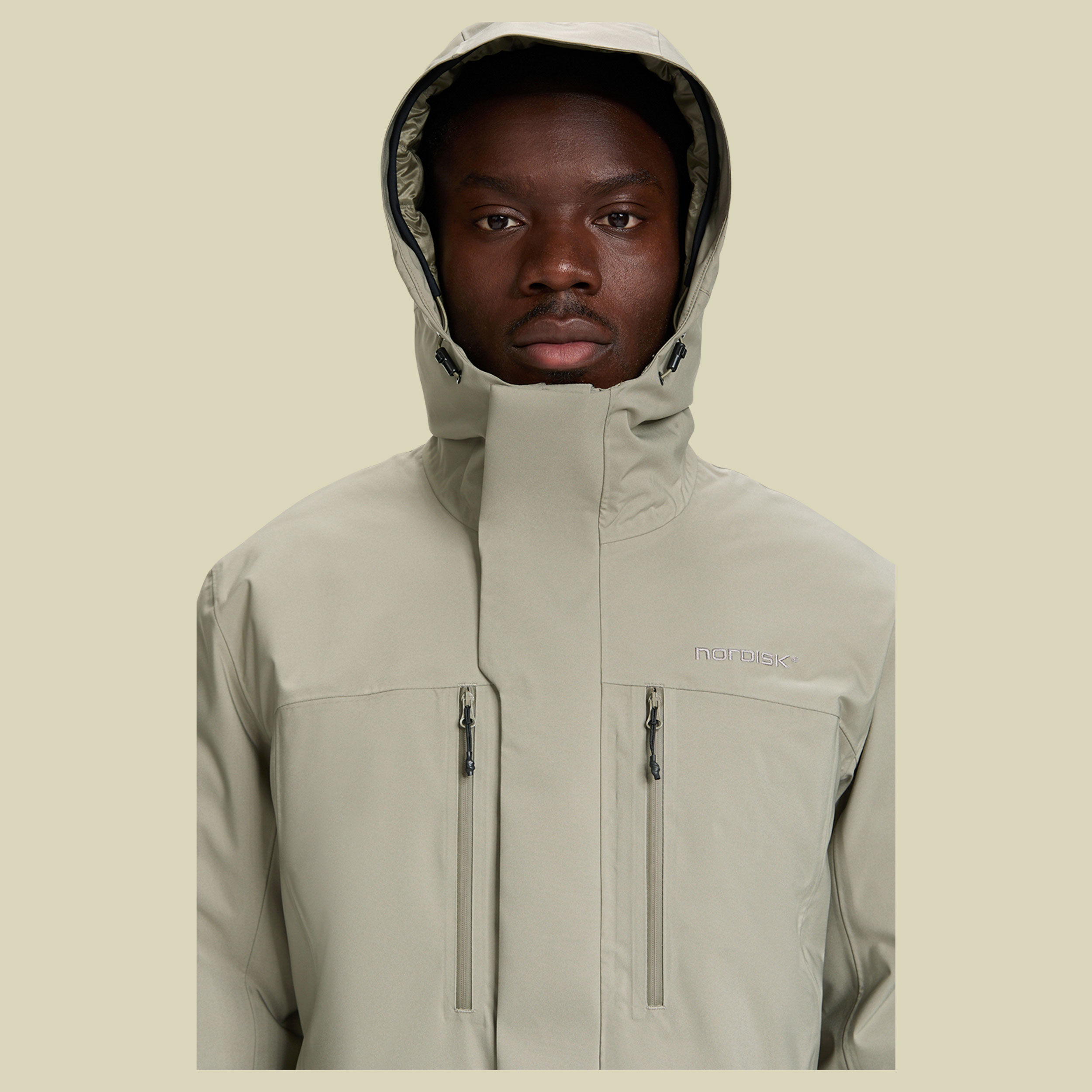 Lauge Harshell Down Jacket Men XL beige - vetiver green