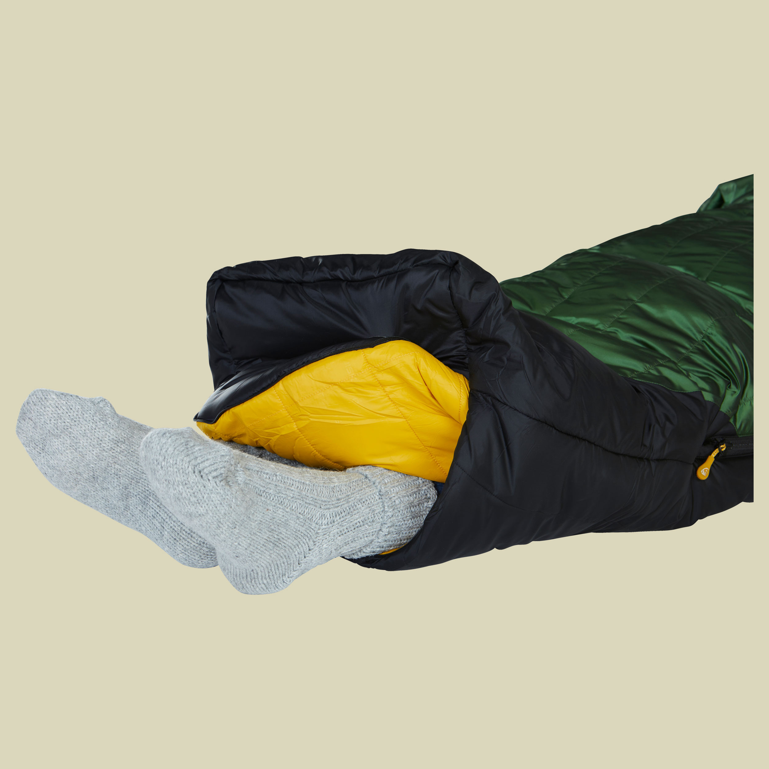 Gormsson -10 Mummy bis Körpergröße 190 cm (L) Farbe artichoke green/mustard yellow/black, Reißverschluss links