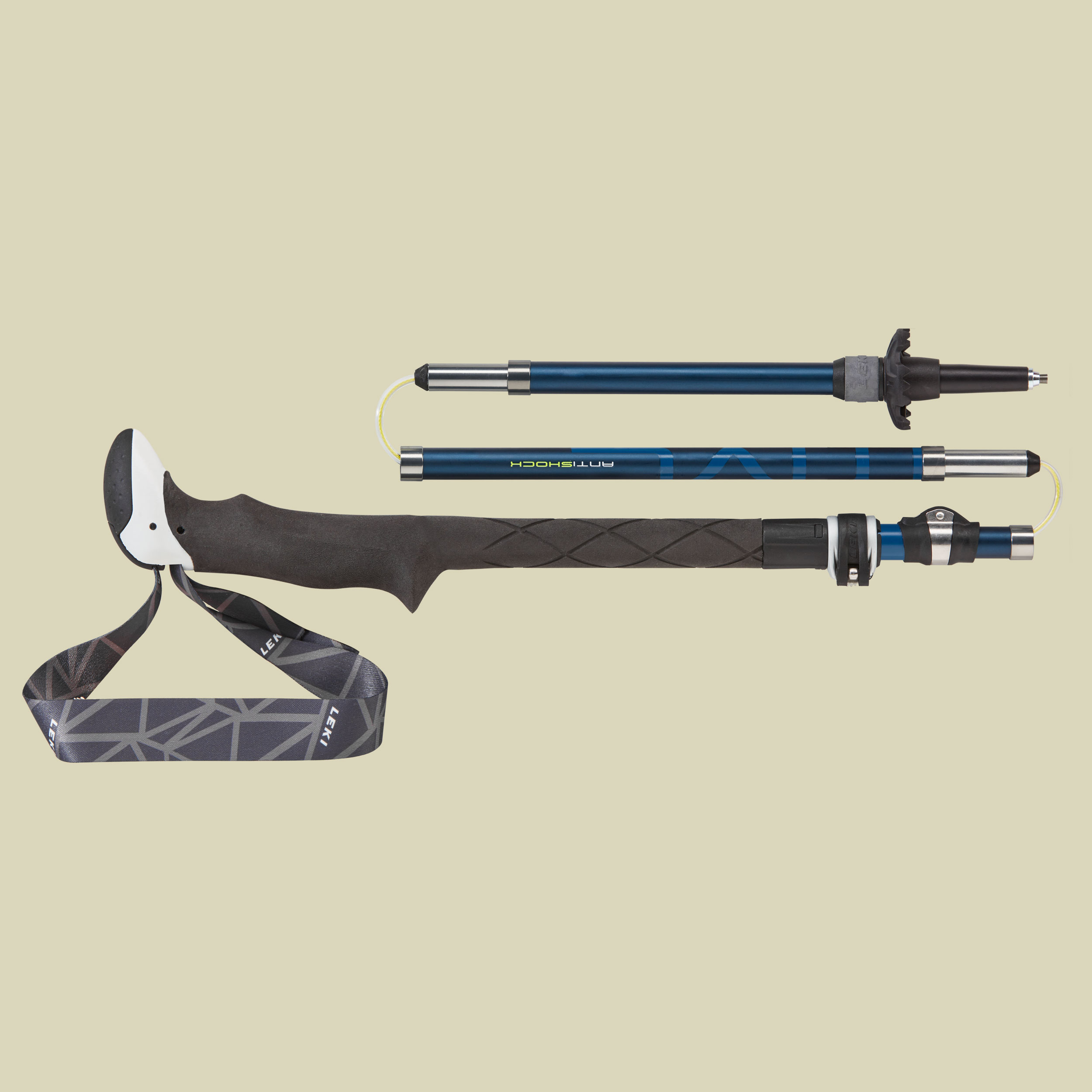 Micro Vario Carbon Antishock Länge 110-130 cm Farbe blau-weiß-blau-limette