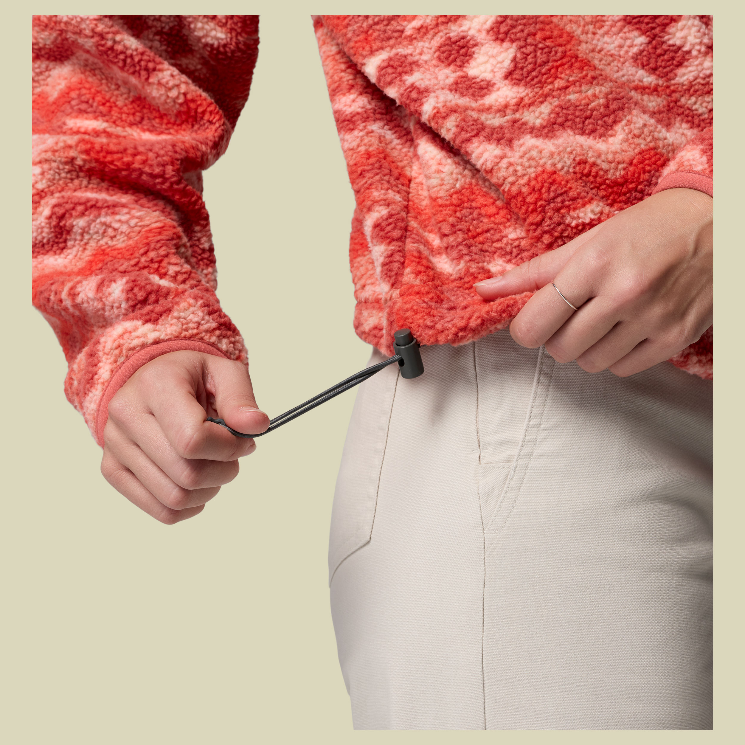 Helvetia II Printed Cropped Half Snap Women XS mehrfarbig rot - poppy red,retrotree