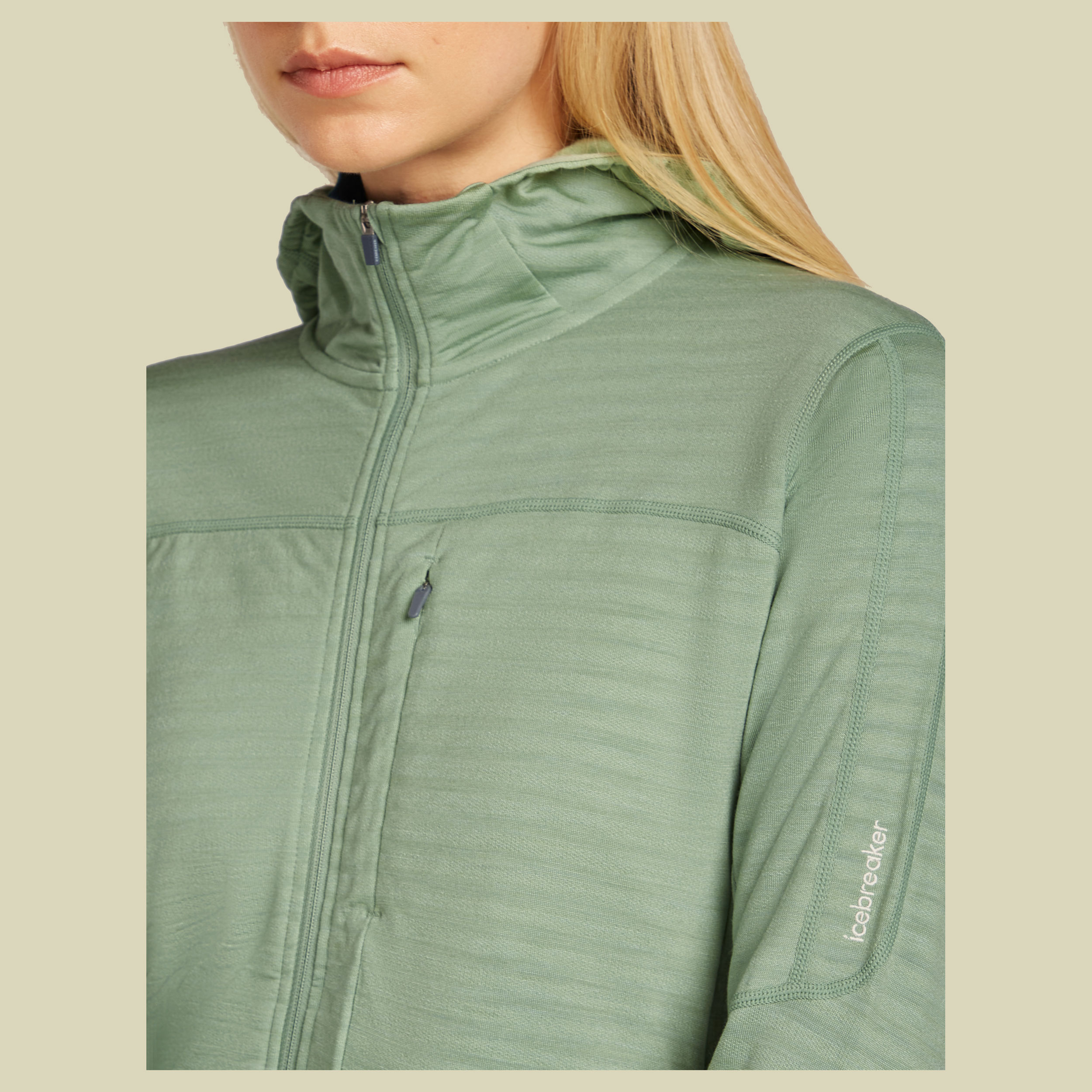 Merino Blend 300 RealFleece™ Descender LS Zip Hoodie Women XL grün - seaglass