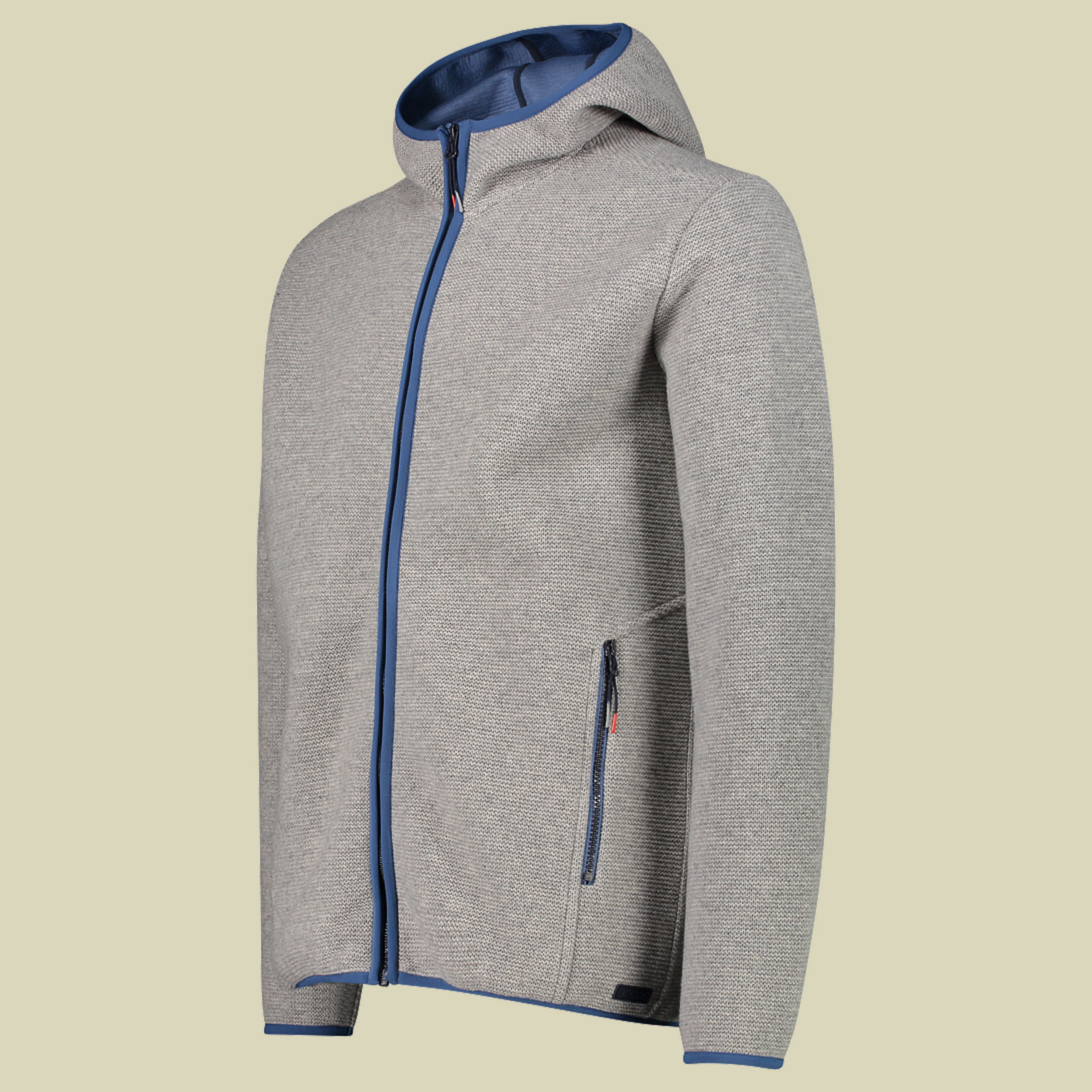 Man Jacket Fix Hood Bonded Wooltech 32M1817 Größe 50 Farbe 35UM grigio mel.-blue stone