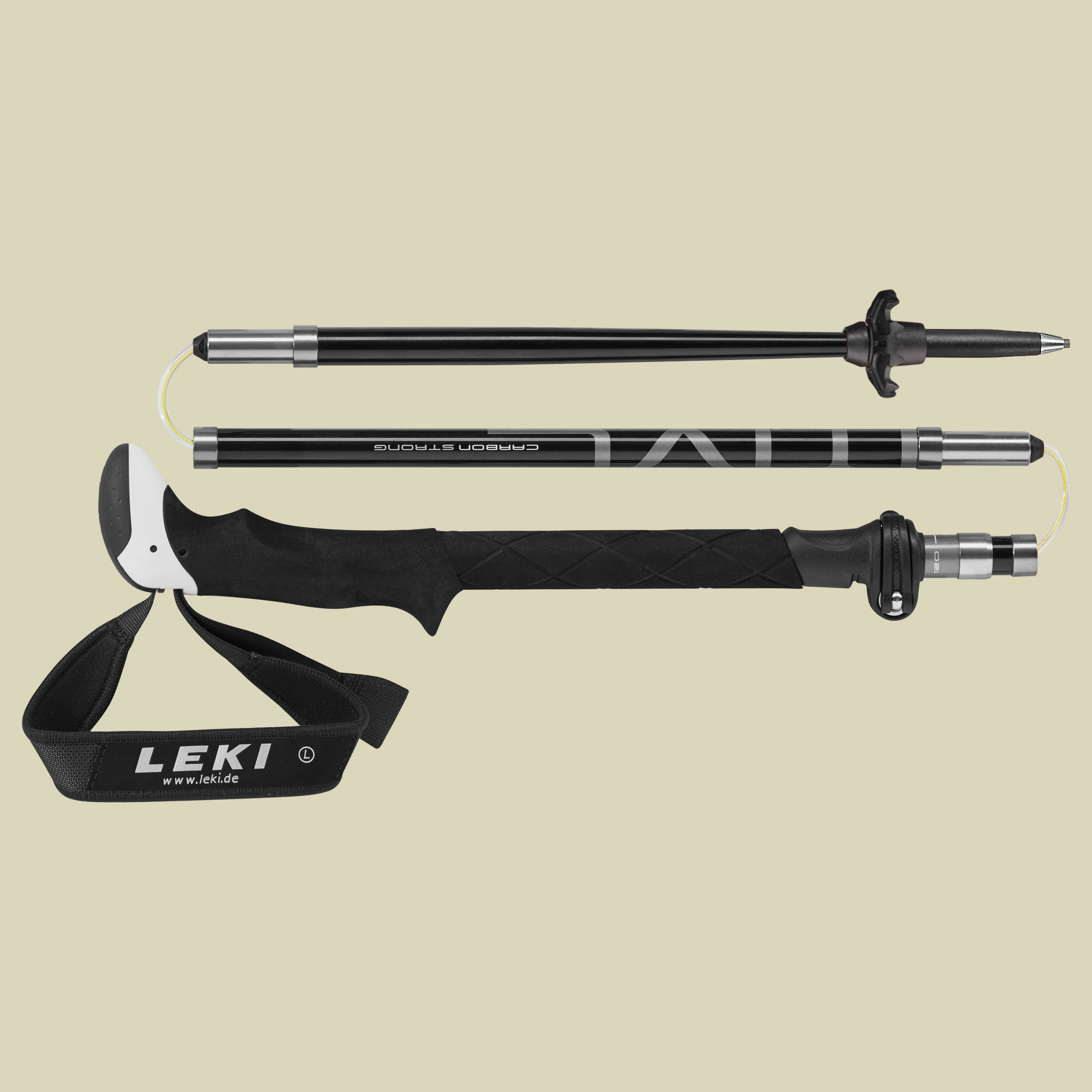 Micro Vario Carbon Strong Länge 120-140cm Farbe anthrazit-weiß-silber