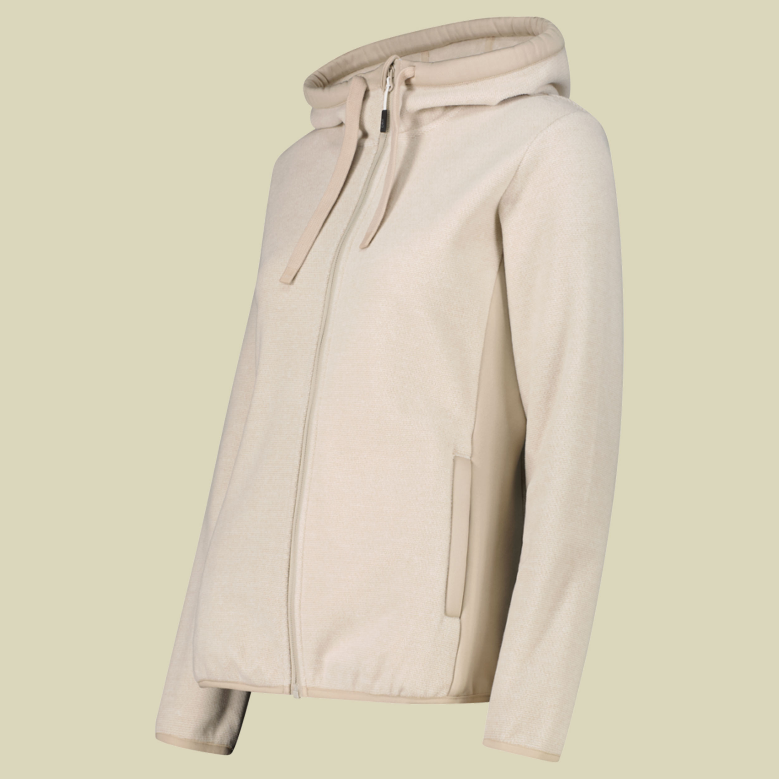Jacket Fix Hood Jacquard Knitted Women 36H2626 44 beige - kaki