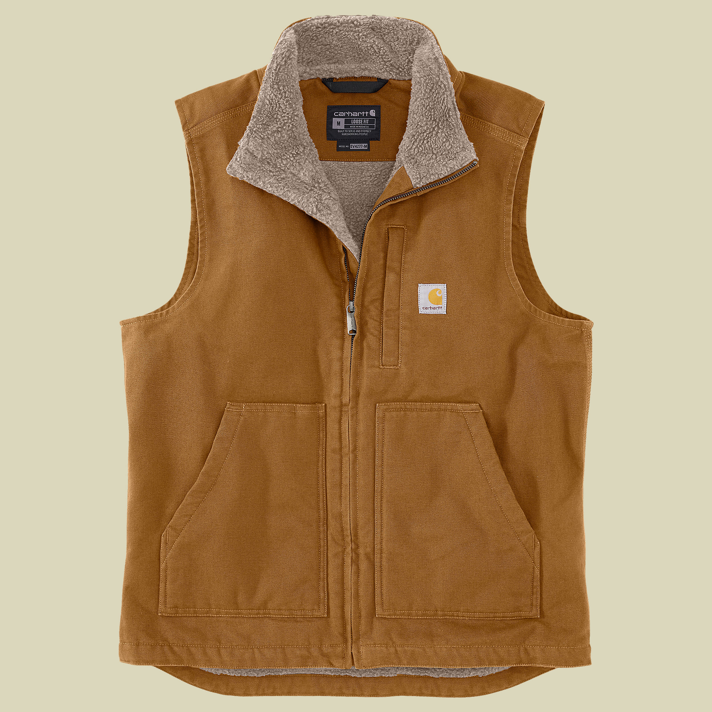 Washed Duck Sherpa-Lined Mock-Neck Vest Men XXL braun - carhartt brown