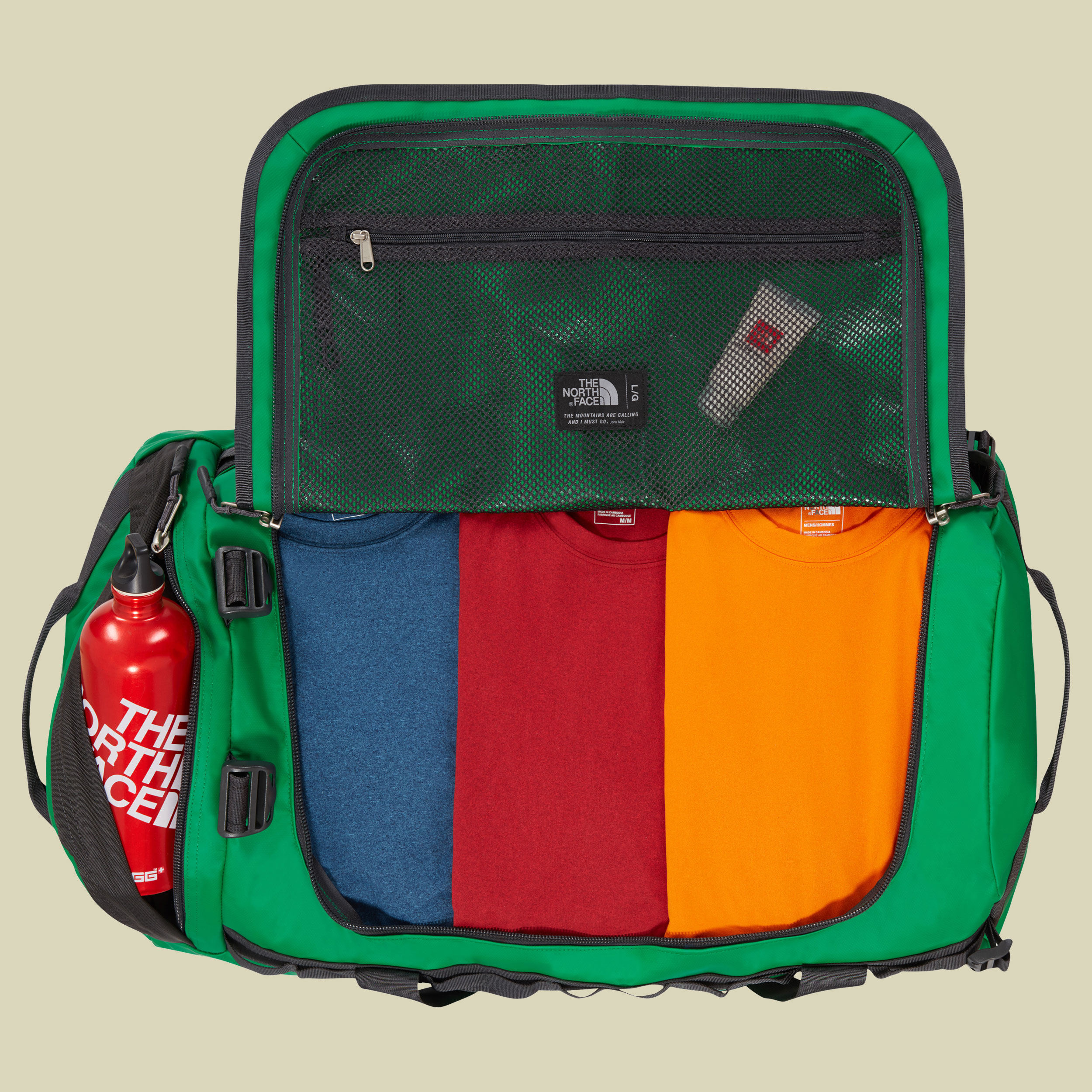 Base Camp Duffel L Volumen 95 Farbe primary green/asphalt grey