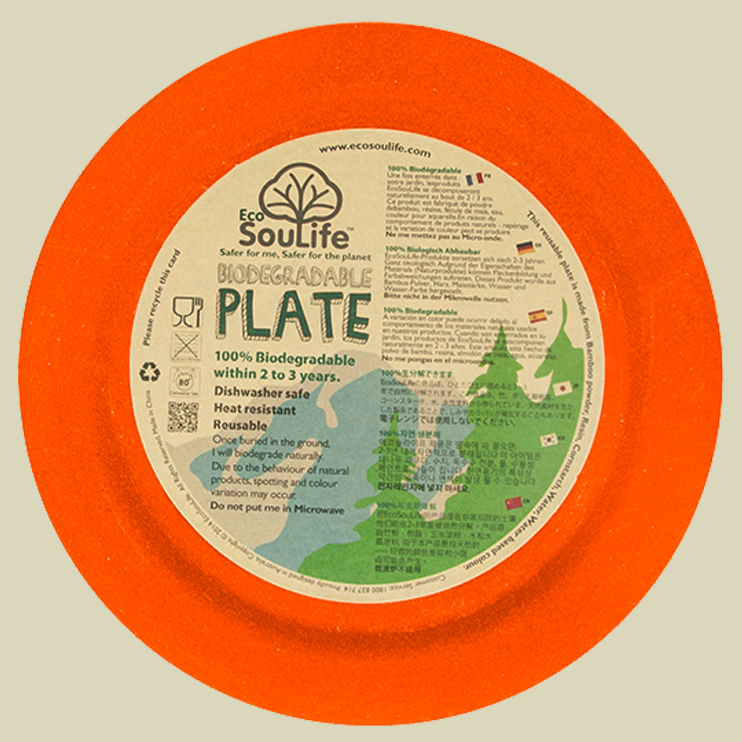 Large Dinner Plate Farbe orange