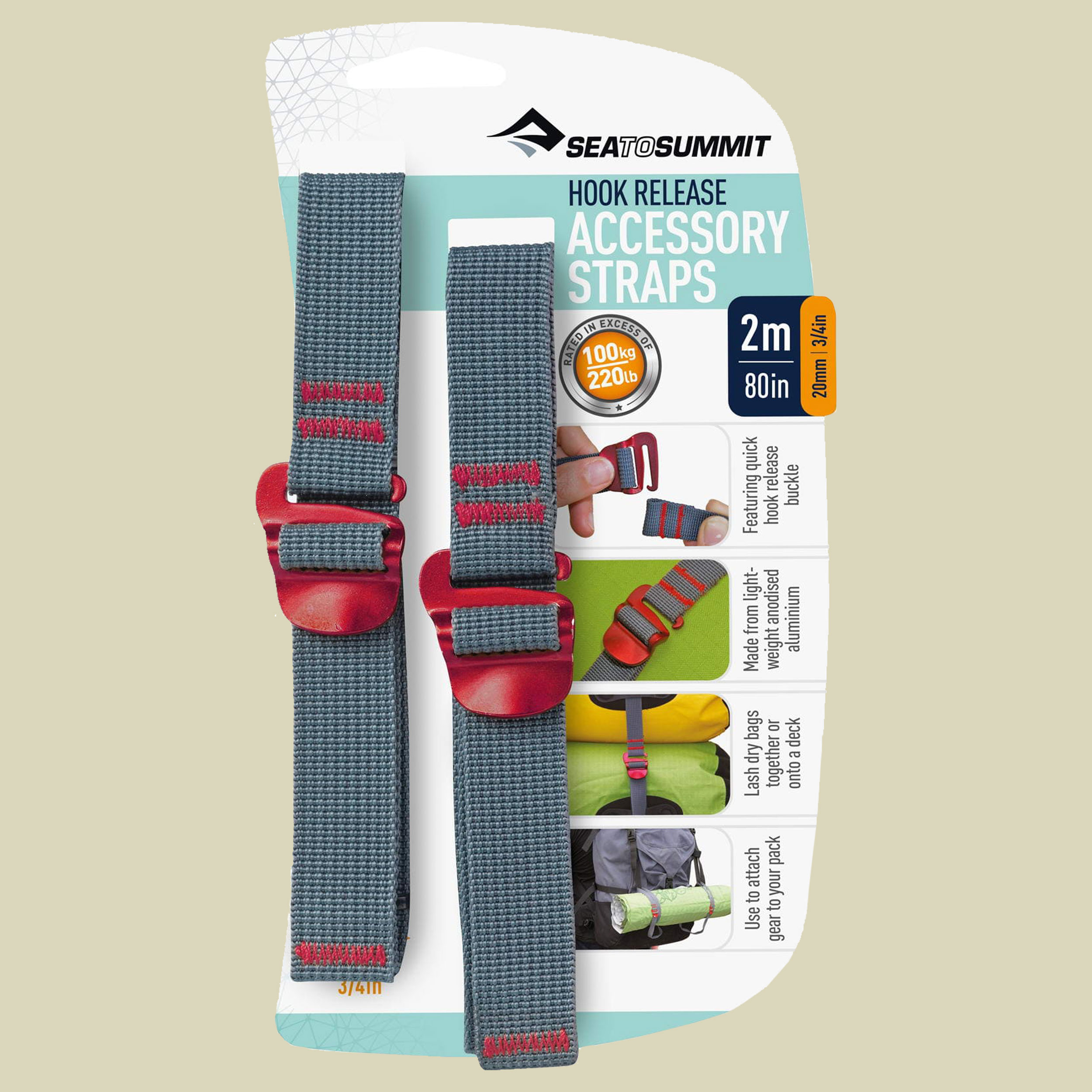 Tie Down Accessory Straps with Hook Release