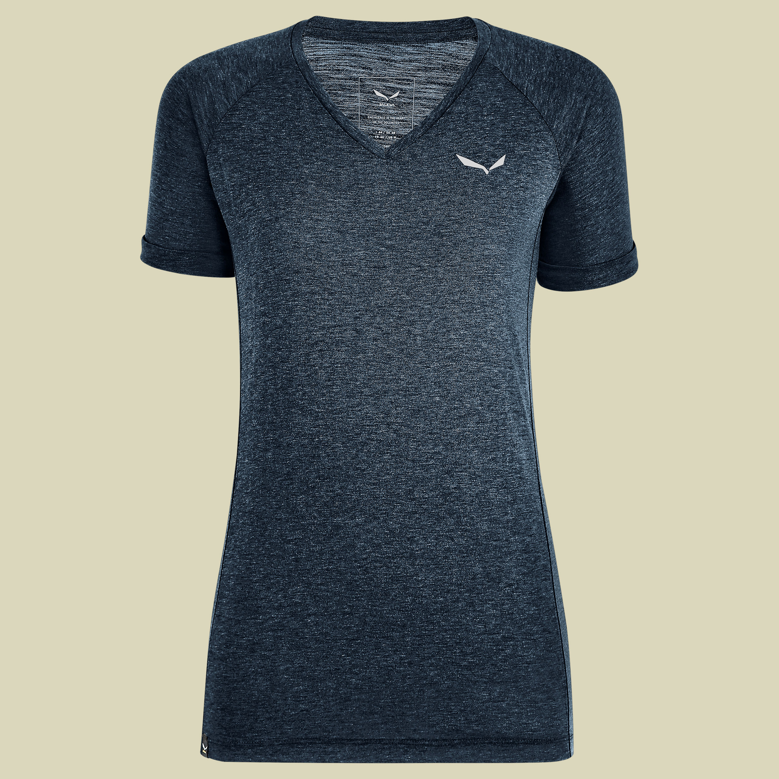 PUEZ Melange Dry  w V-Neck S/S Tee Women Größe 40 Farbe navy blazer melange