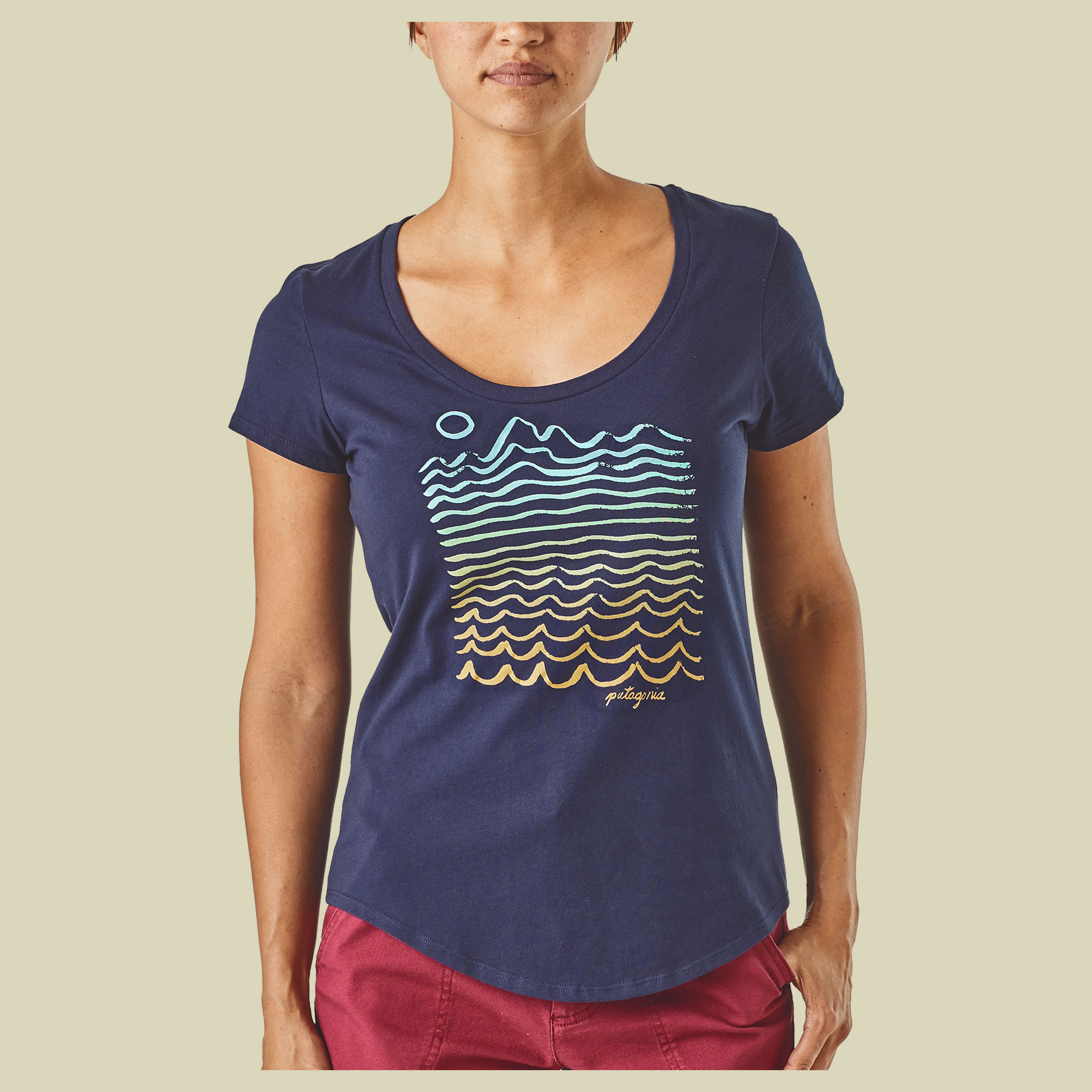 Wavy Maybe Organic Scoop T-Shirt Women  Größe L Farbe classic navy