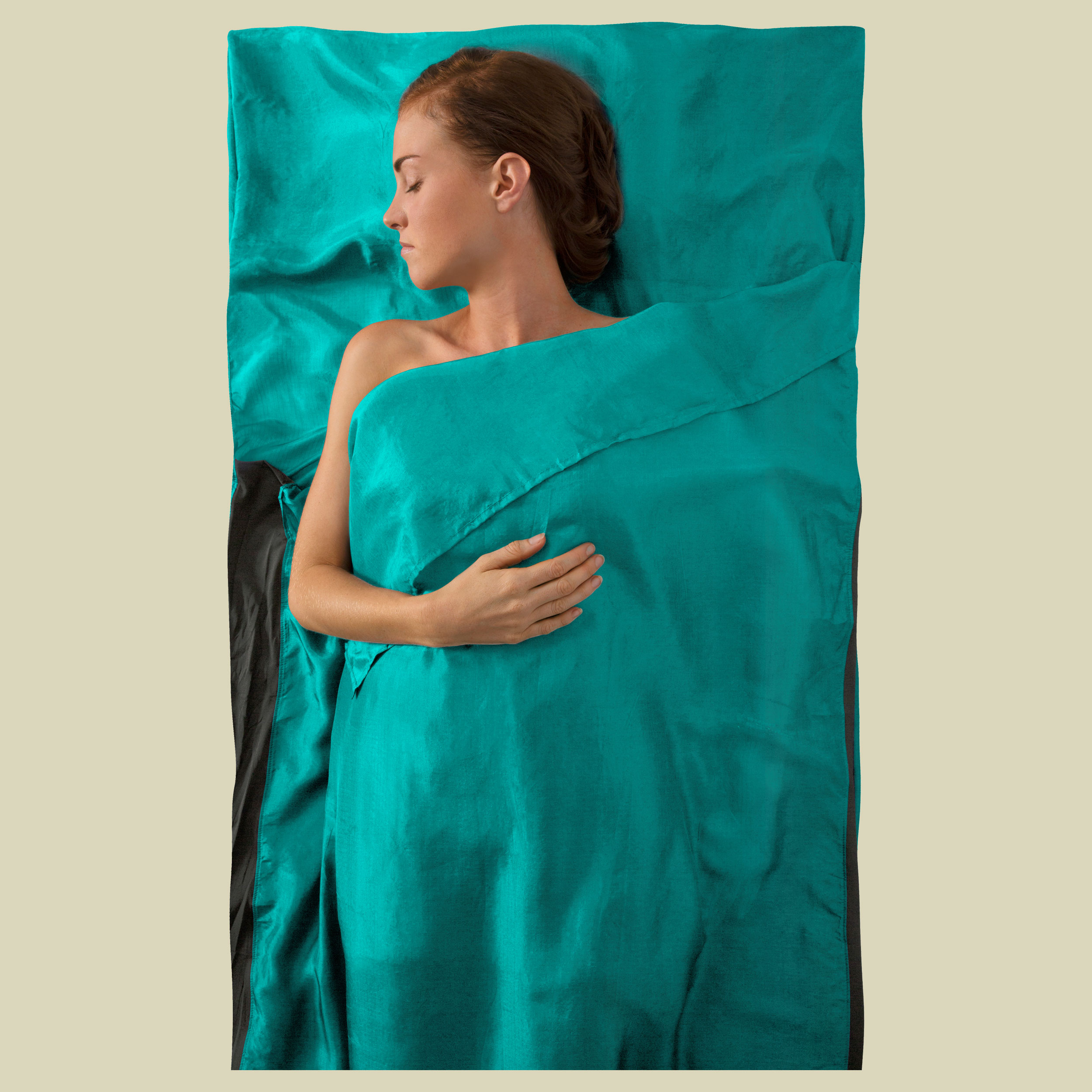 Silk Liner Stretch - Traveller (with Pillow slip) Größe standard (rectangular) Farbe pacific blue