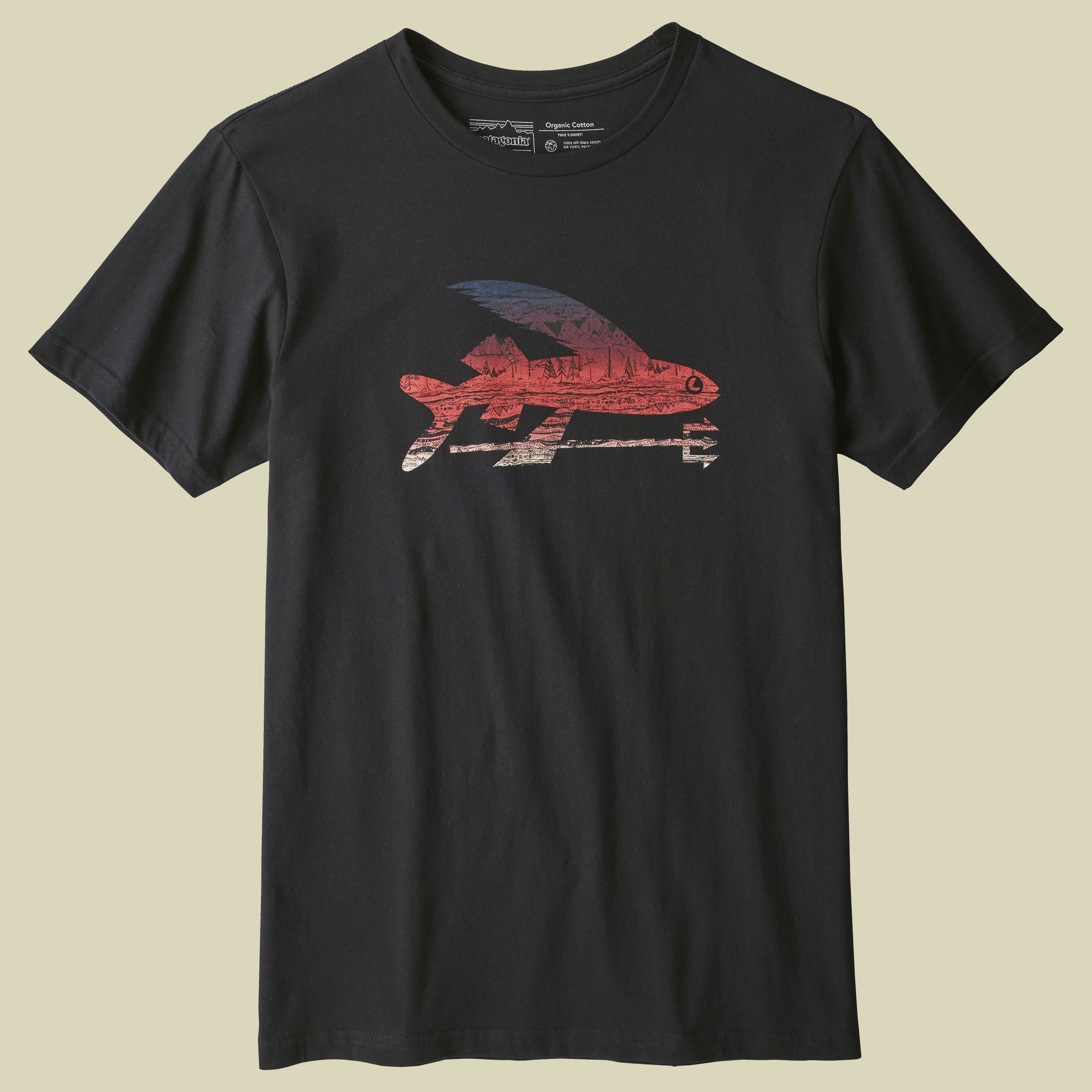 Flying Fish Organic T-Shirt Men Größe S Farbe black w/albanien landscape