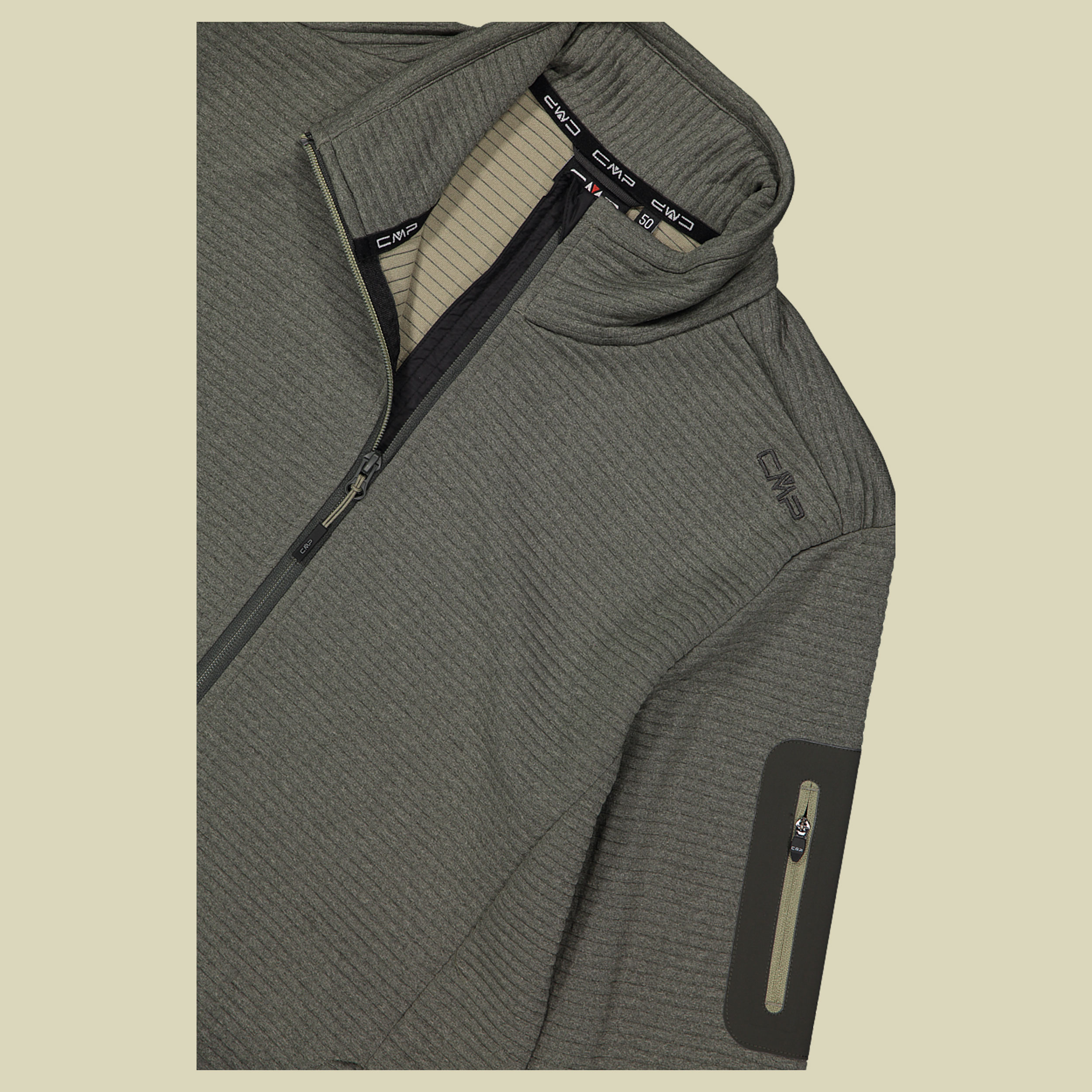 Man Jacket Striped Jaquard von CMP 33E6557 grün 54 - Farbe pine melange