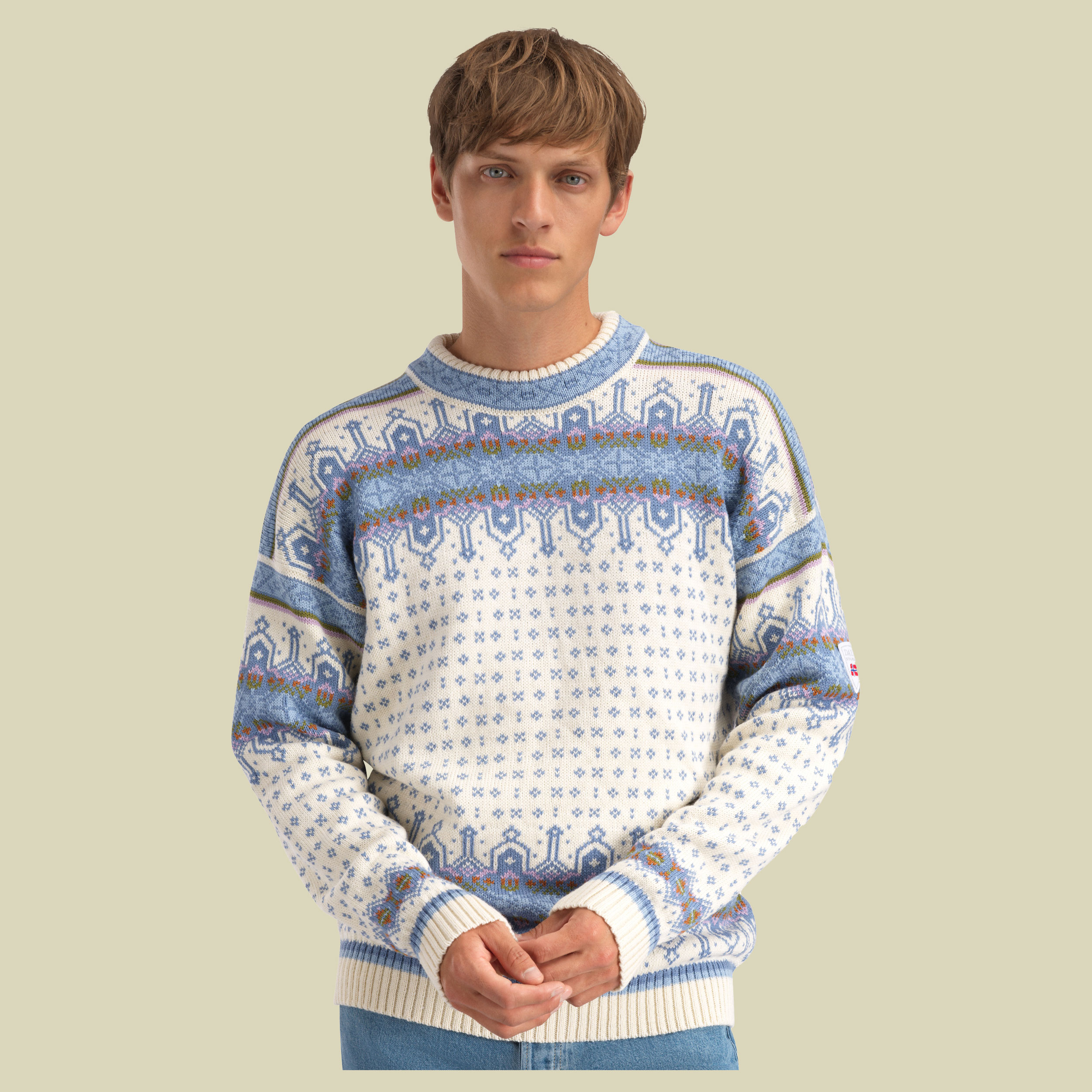 Albertville Masc. Sweater Men L blau - offwhite blue shadow