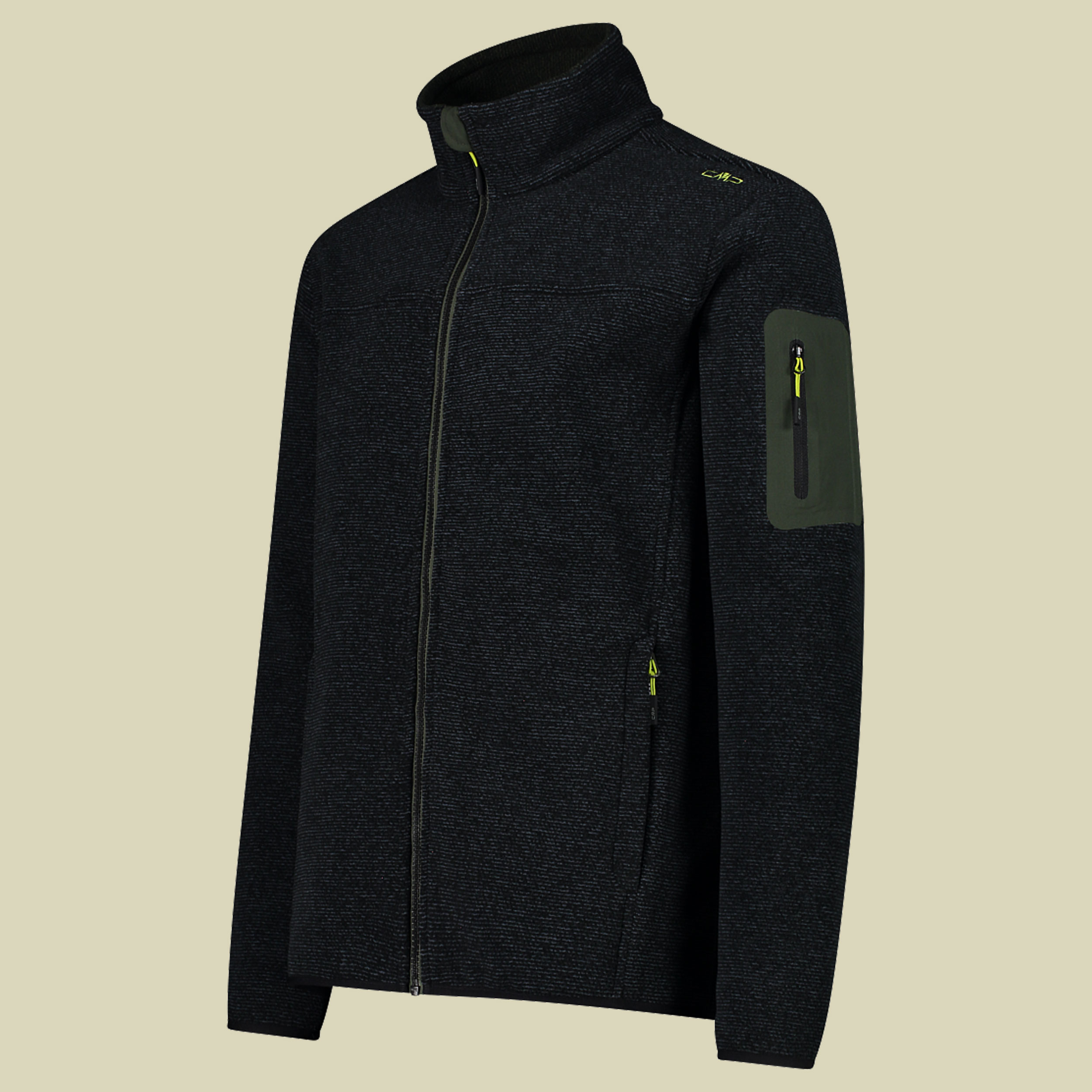 Man Jacket Knitted Jacquard 38H2237 Größe 58 Farbe 29UP nero-oil green