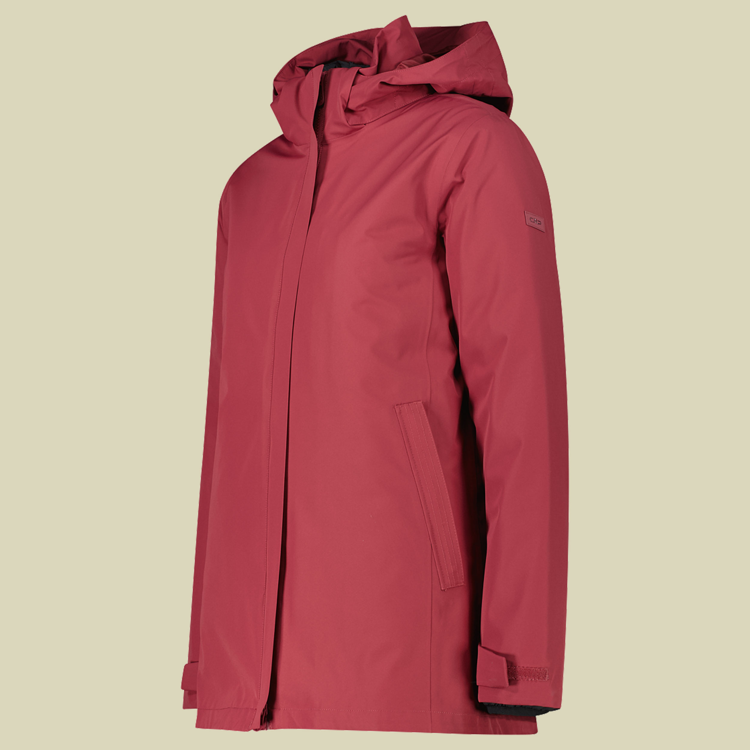 Woman Long Jacket Zip Hood Detachable Inn. Jacket 46 pink - Farbe peony