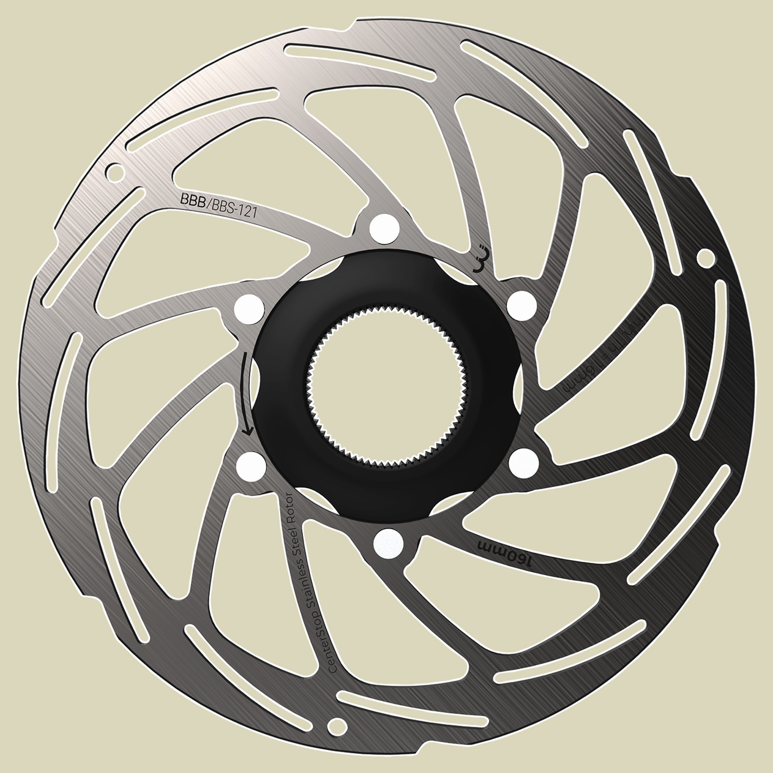 BBS-121 Bremsscheibe CenterStop 160mm Farbe silber