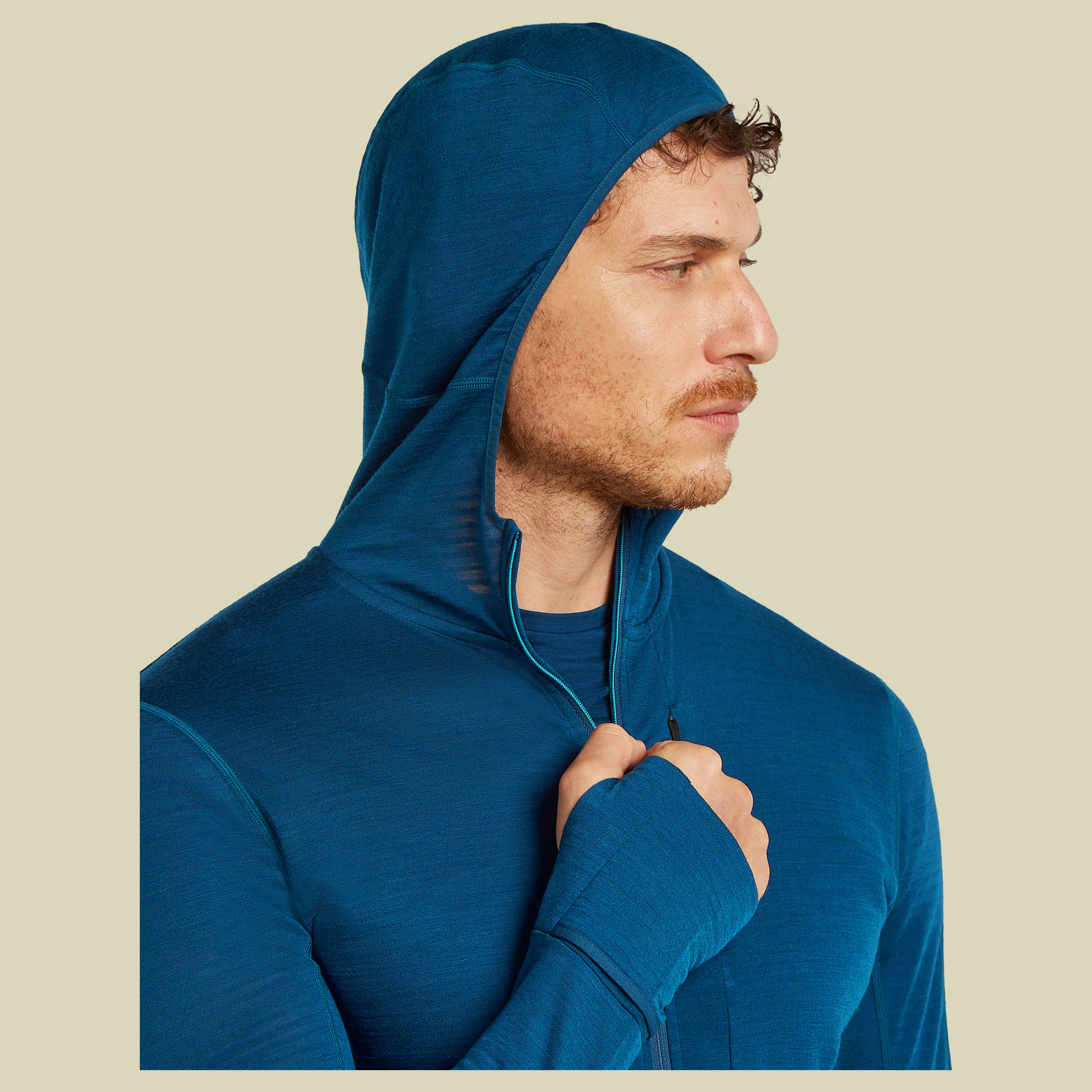 Merino 200 Realfleece Descender LS Zip Hoodie Men XL blau - atlantis/arctic