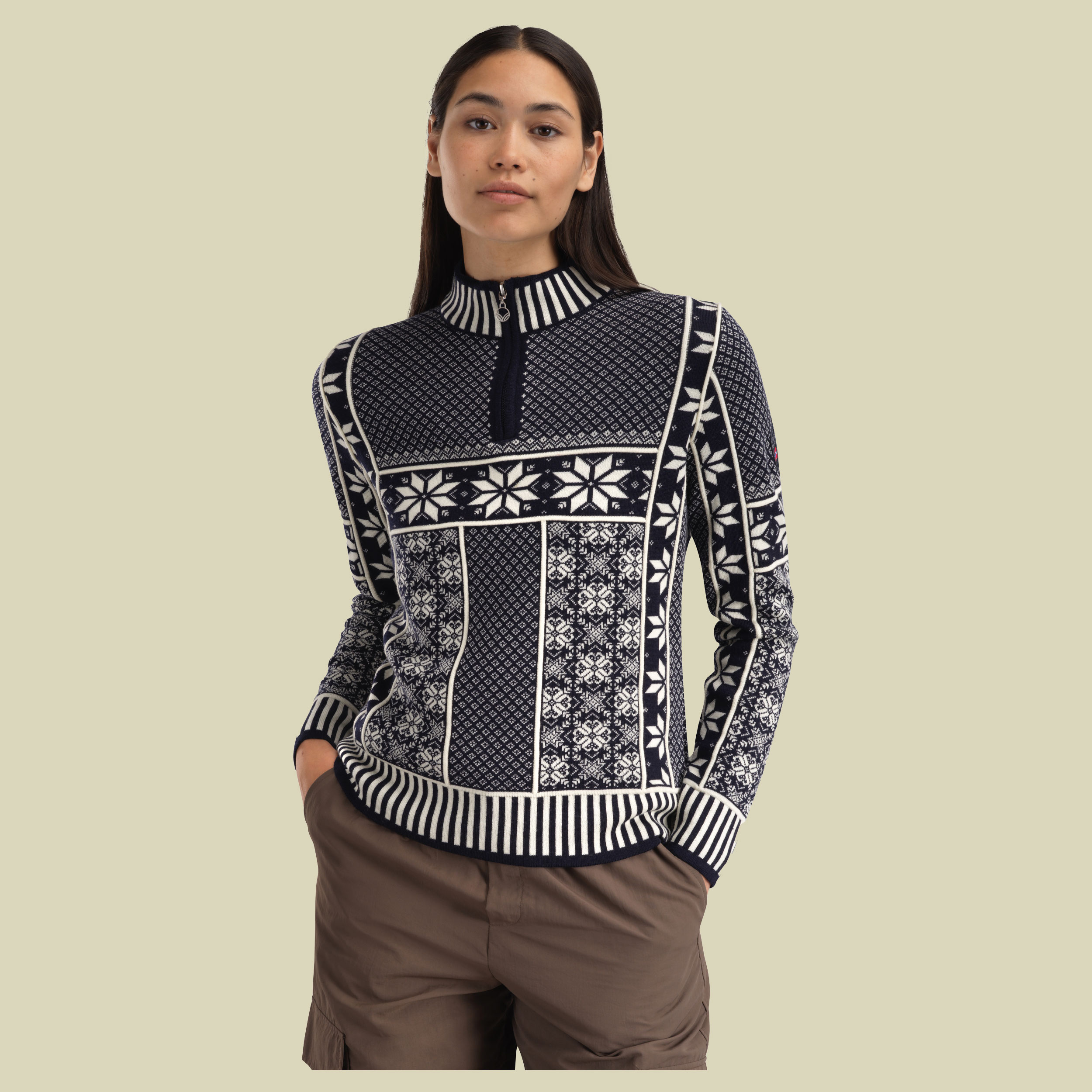Vardasen Fem. Sweater Women S blau - marine offwhite