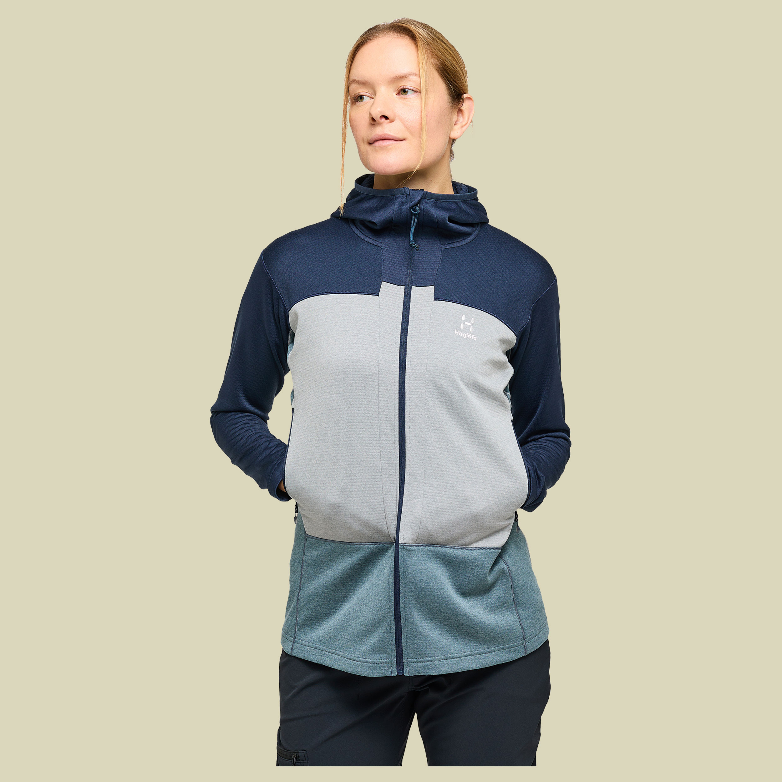 Roc Flash Mid Hood Women L blau- tarn blue/concrete