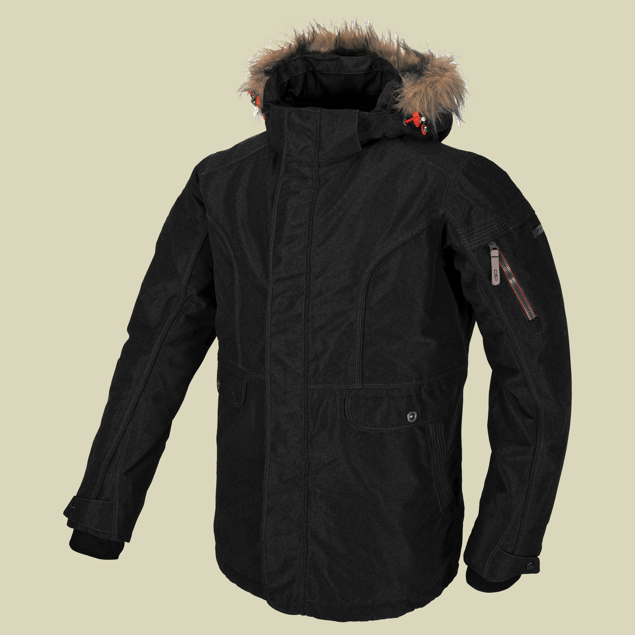 Man Shell Jacket Zip Hood CMP 3Z25147 Größe 46 Farbe grey meliert