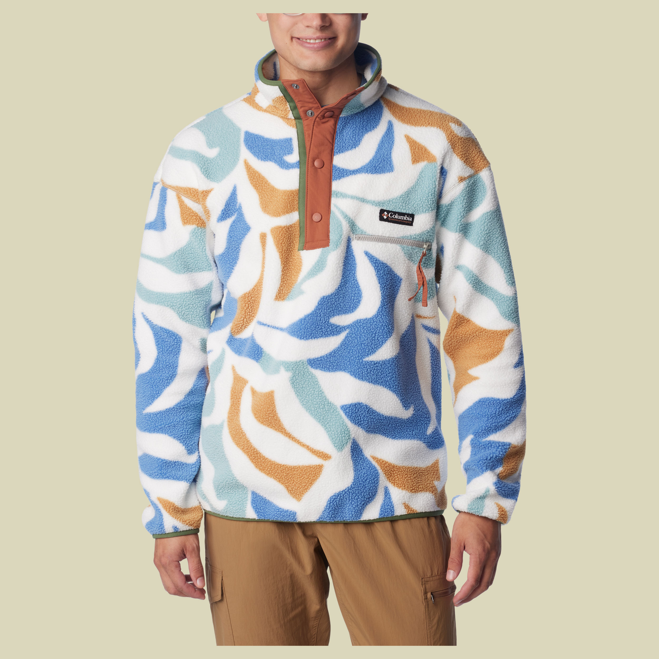 Helvetia Half Snap Fleece Men Größe L  Farbe chalk floristic