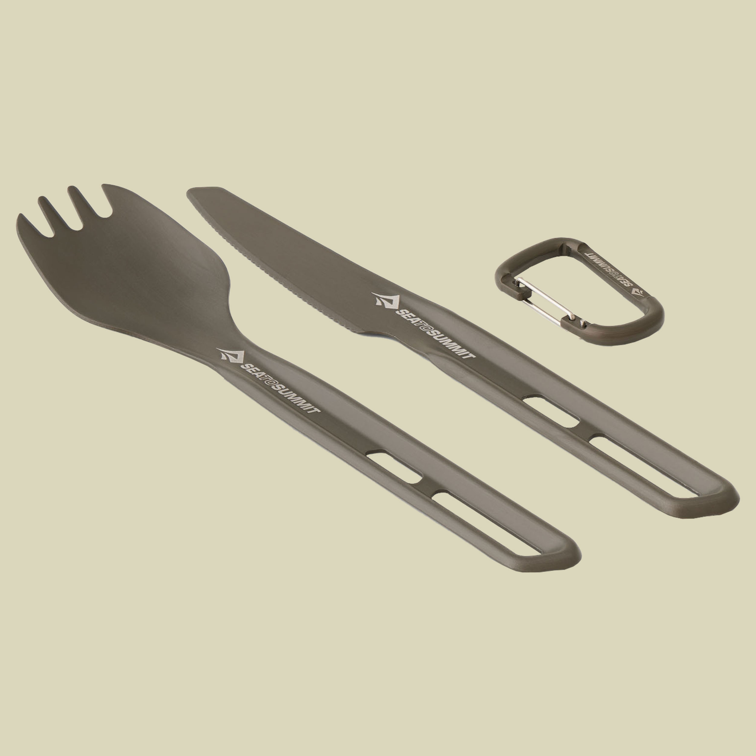Frontier UL Cutlery Set - [2 Piece] Spork and Knife grau - aluminium hard anodised grey