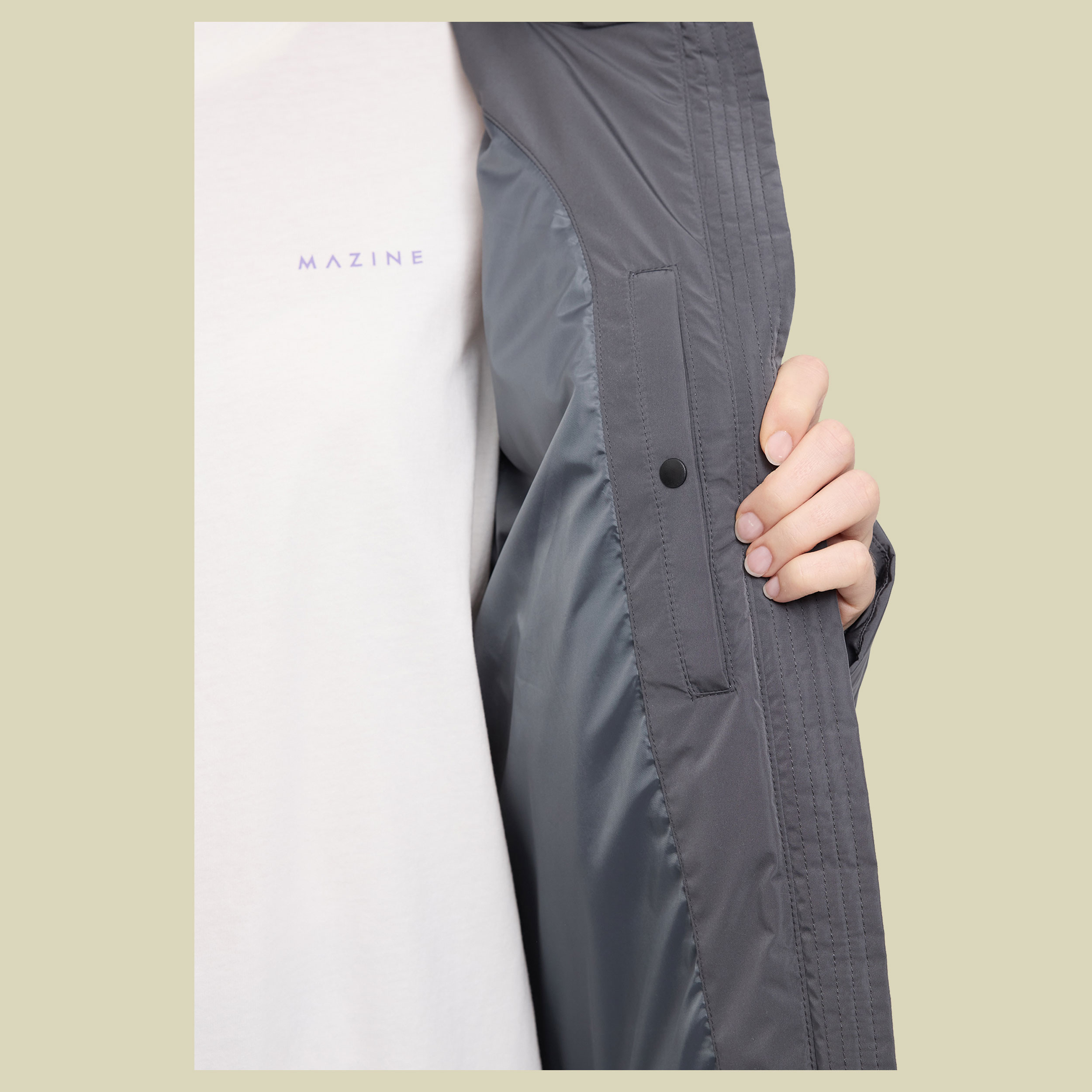Waves Quilt Short Puffer Jacket Women XS grau - dark grey