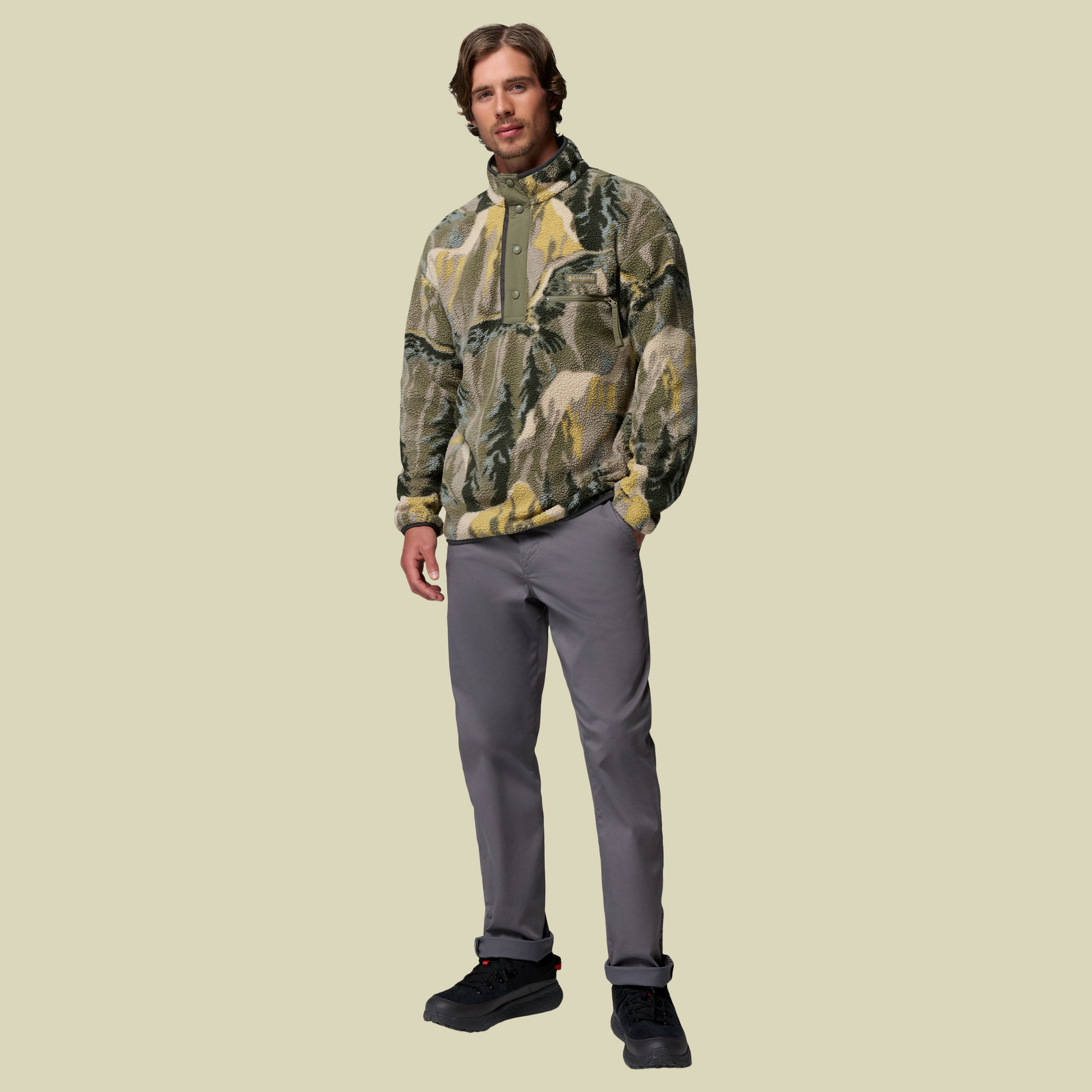 Helvetia II Printed Half Snap Fleece Men XL grün3 - stone green soarin