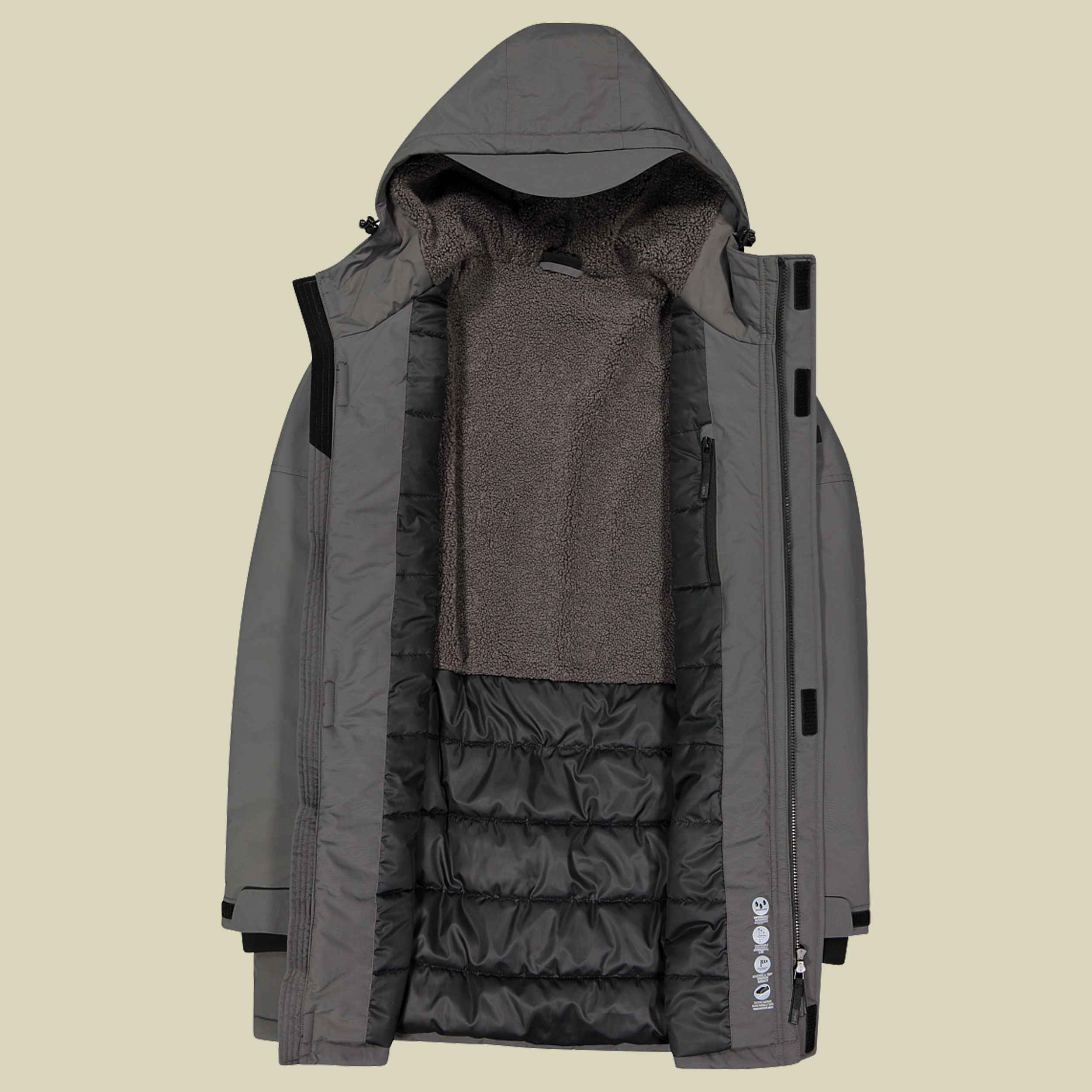 Man  Parka Fix Hood 56 grau - Farbe dust