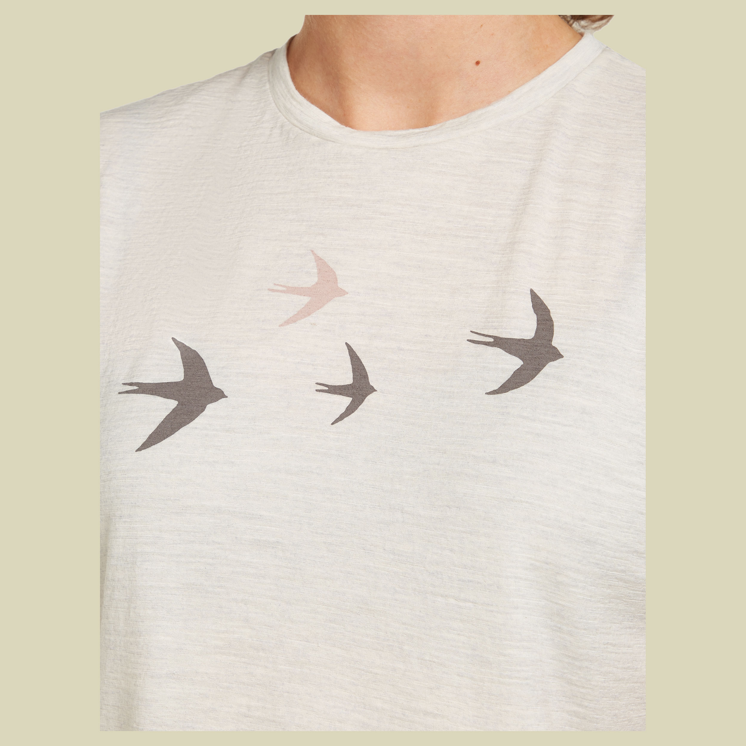 Merino 150 Tech Lite SS Tee Bird Transit Women XL beige - ecru heather