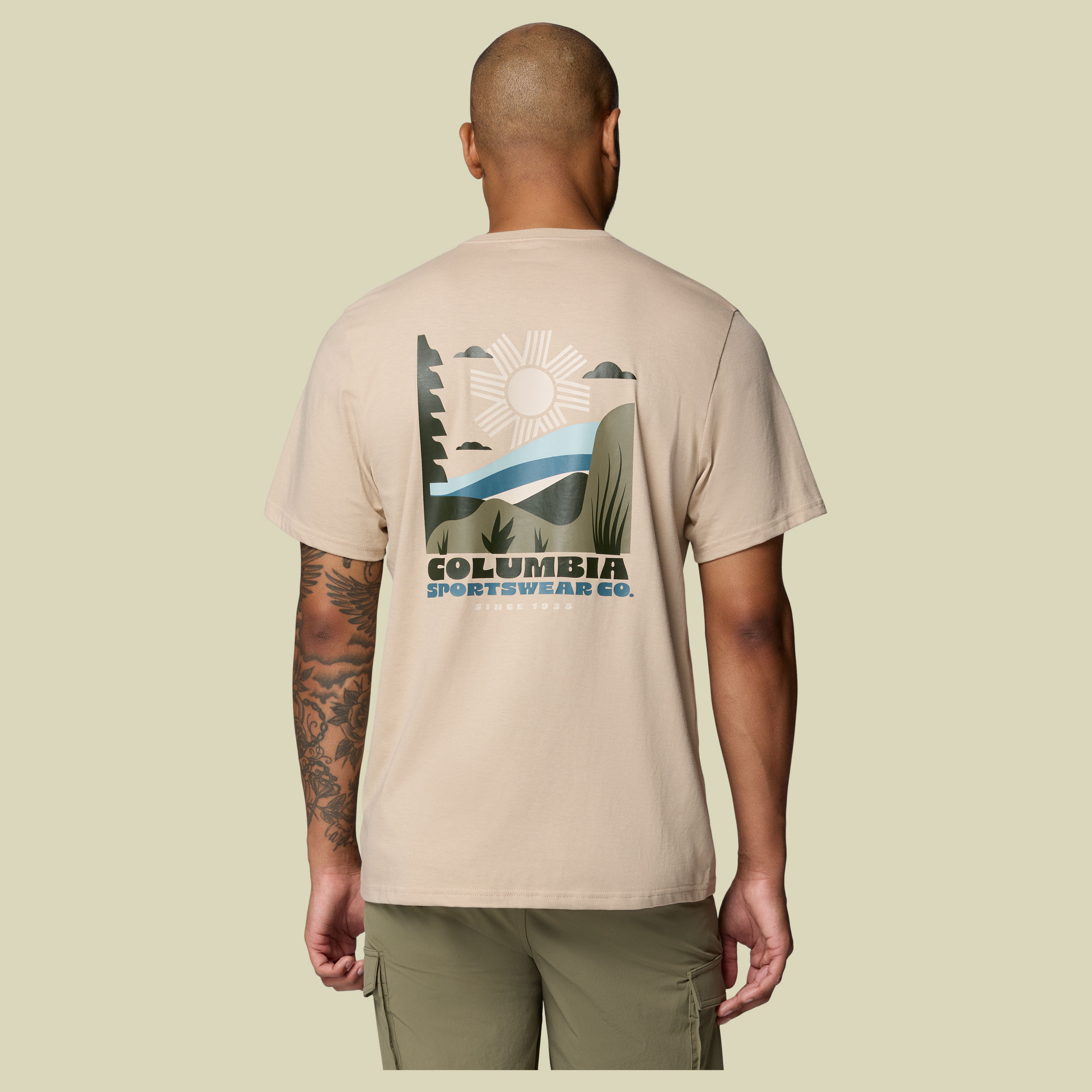 CSC Outdoor Back Graphic T-Shirt Men L braun - ancient fossil