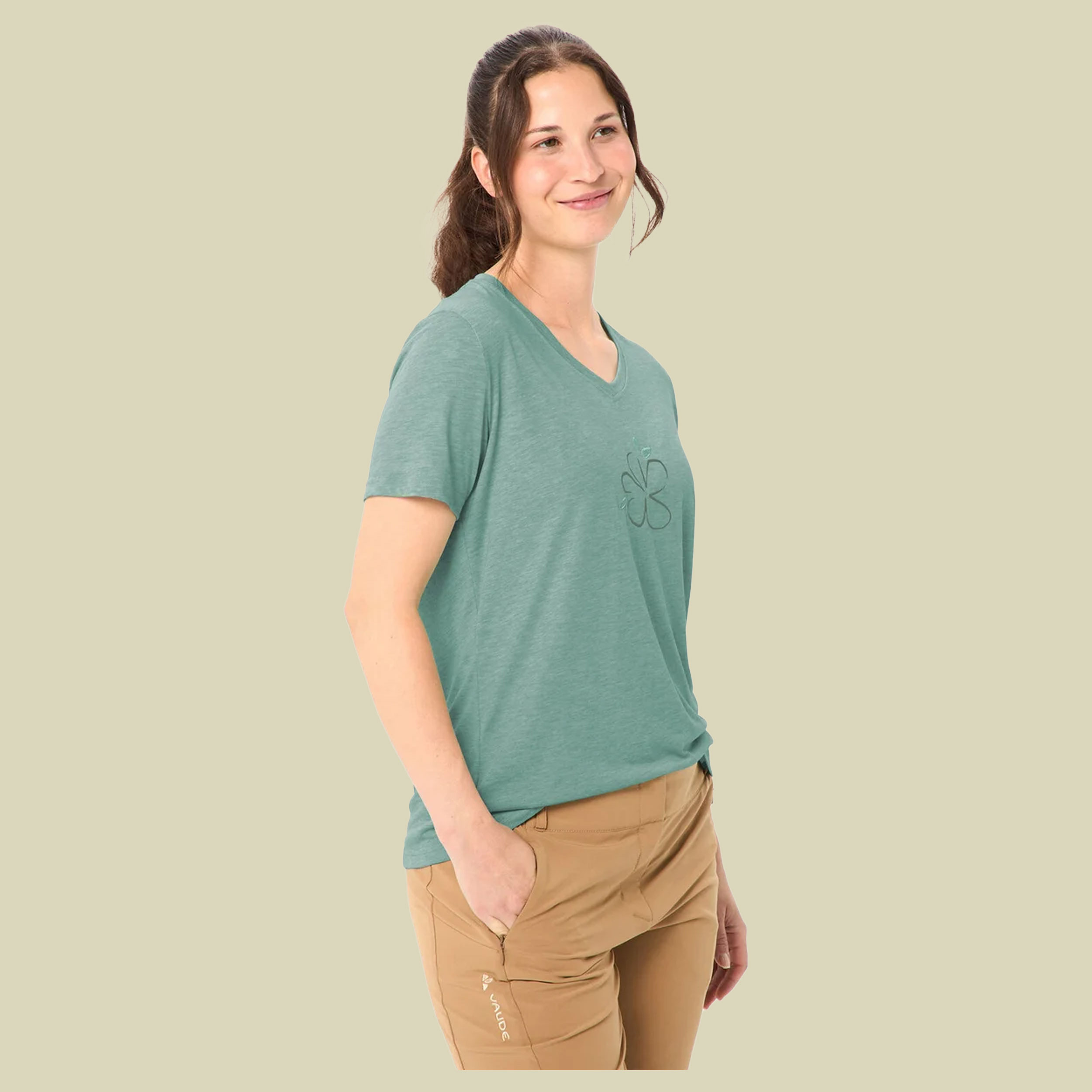 Skomer Print T-Shirt III Women 44 grün - dusty fern