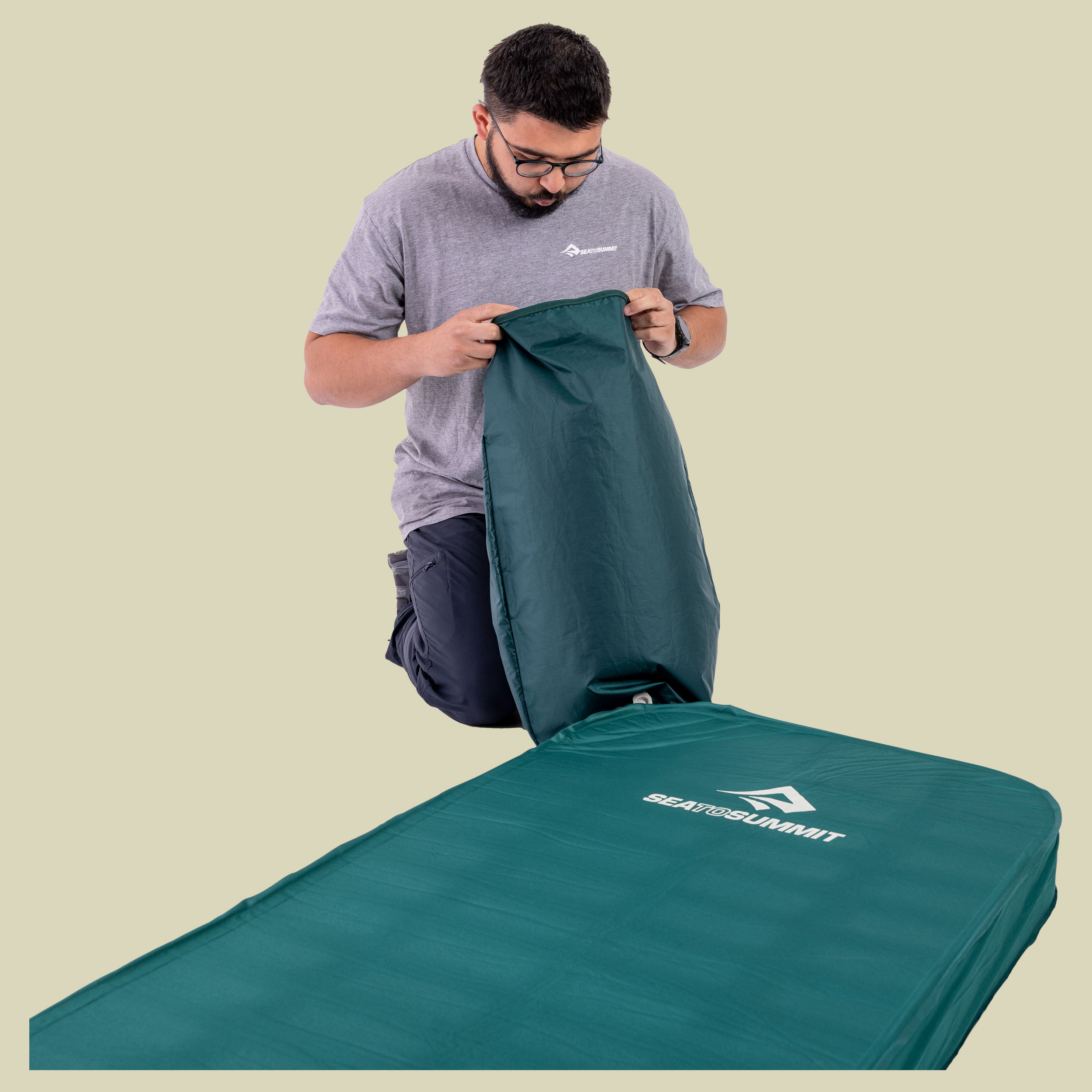 Comfort Deluxe Self Inflating Mat grün regular rectangular wide - Farbe rain forest