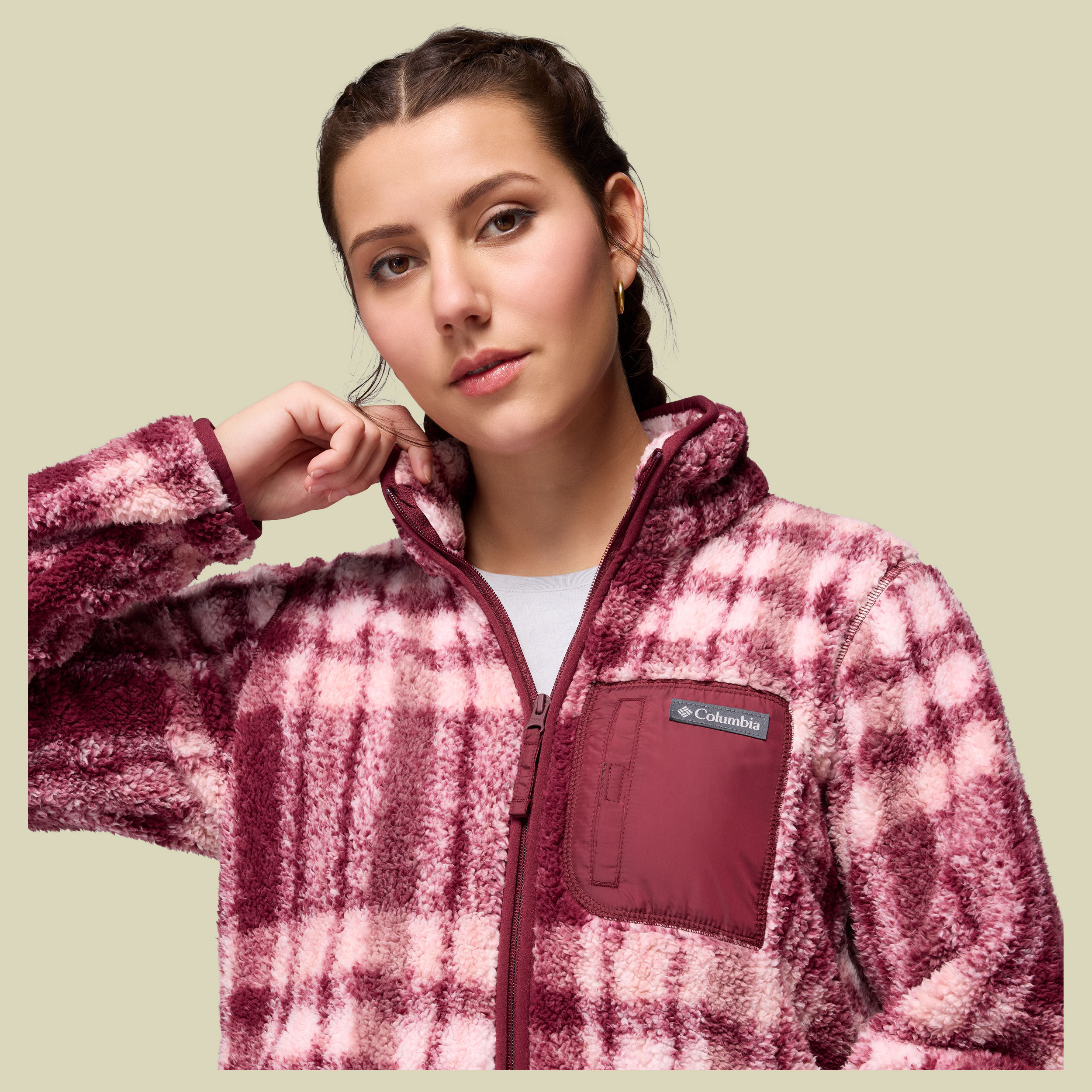 West Bend Print Full Zip II Women XS rot 2 - Farbe rich wine herringplaid