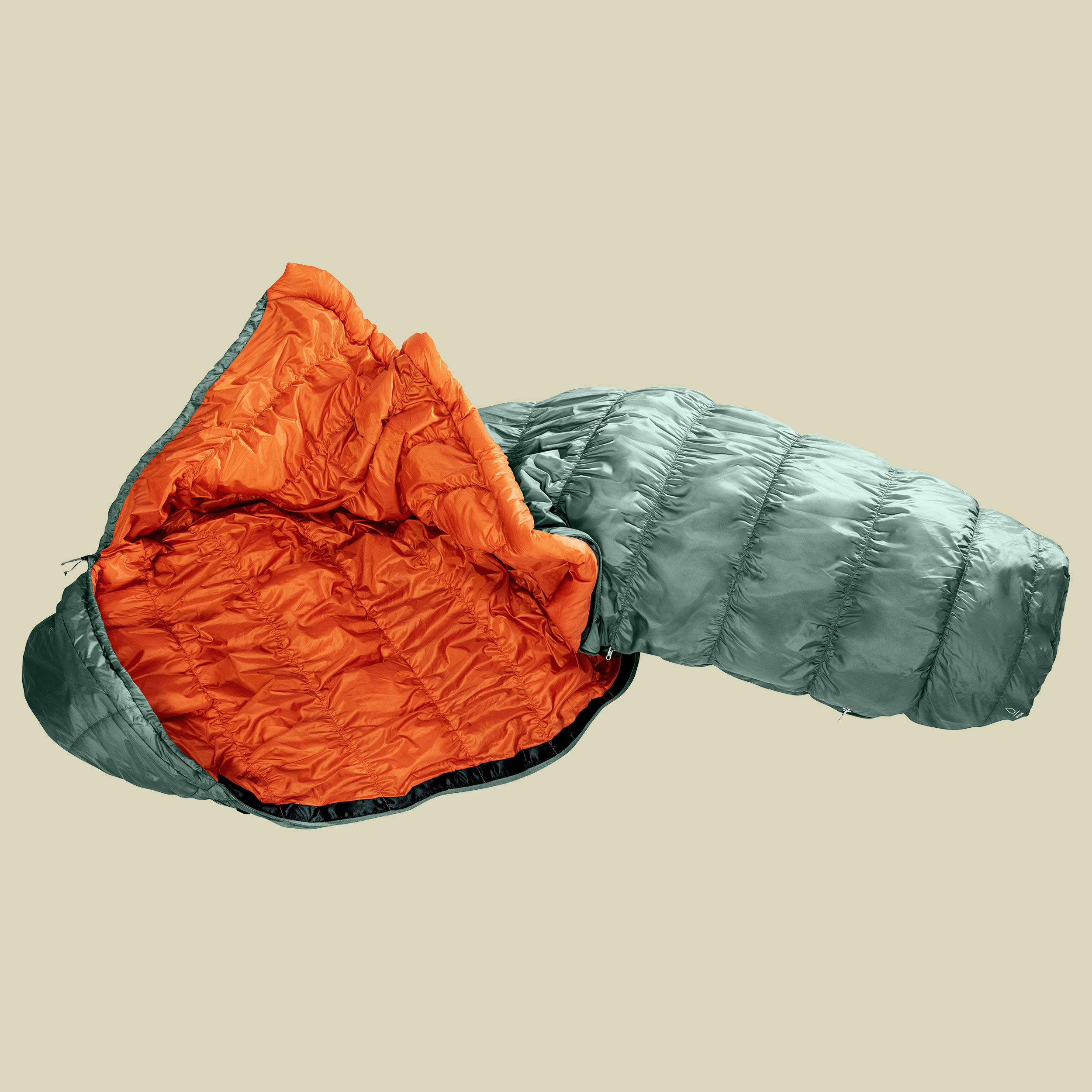 Exosphere +4 Grad 185 cm Farbe sage-paprika, Reißverschluss rechts