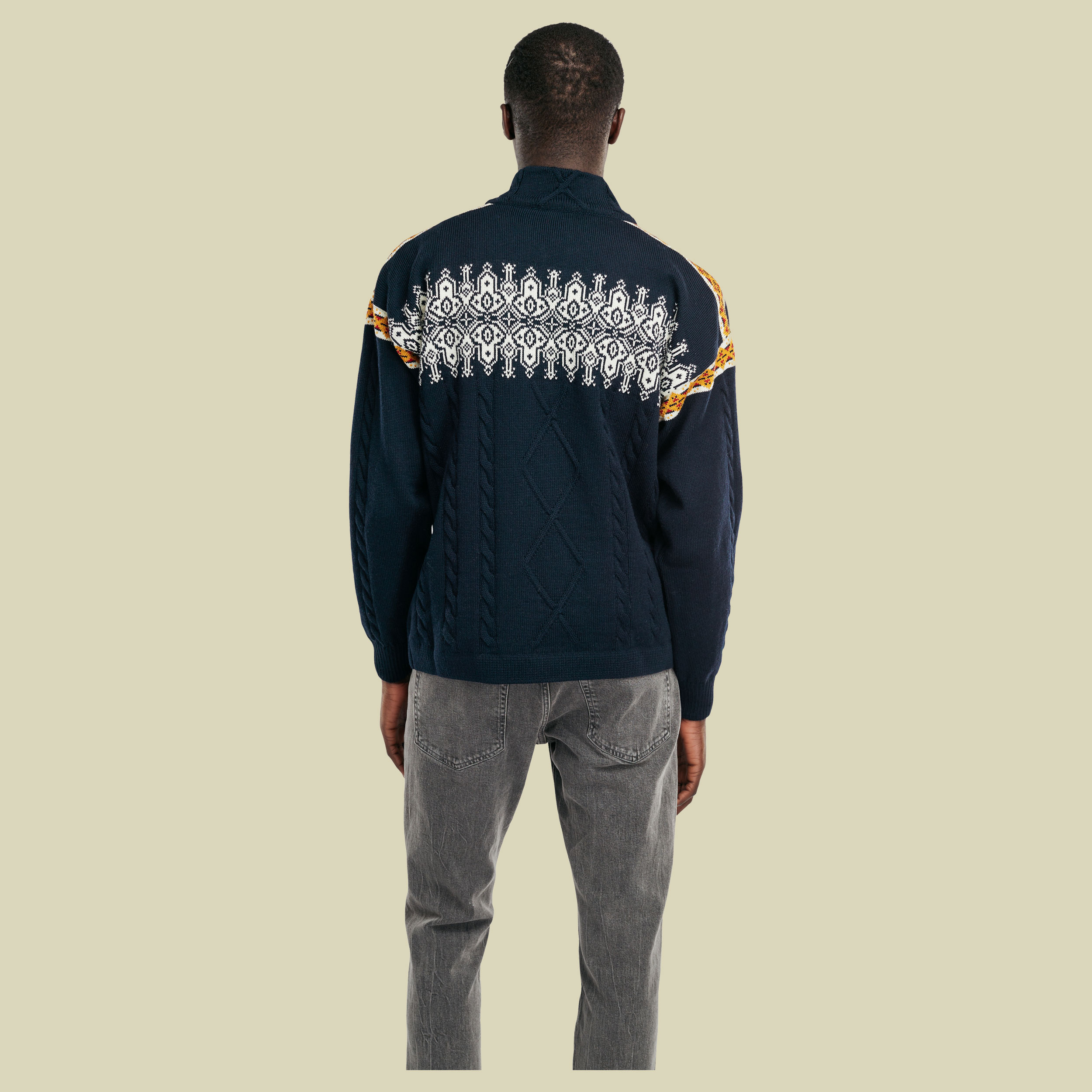 Aspoy Sweater Men Größe L  Farbe navy/off white/mustard/raspberry