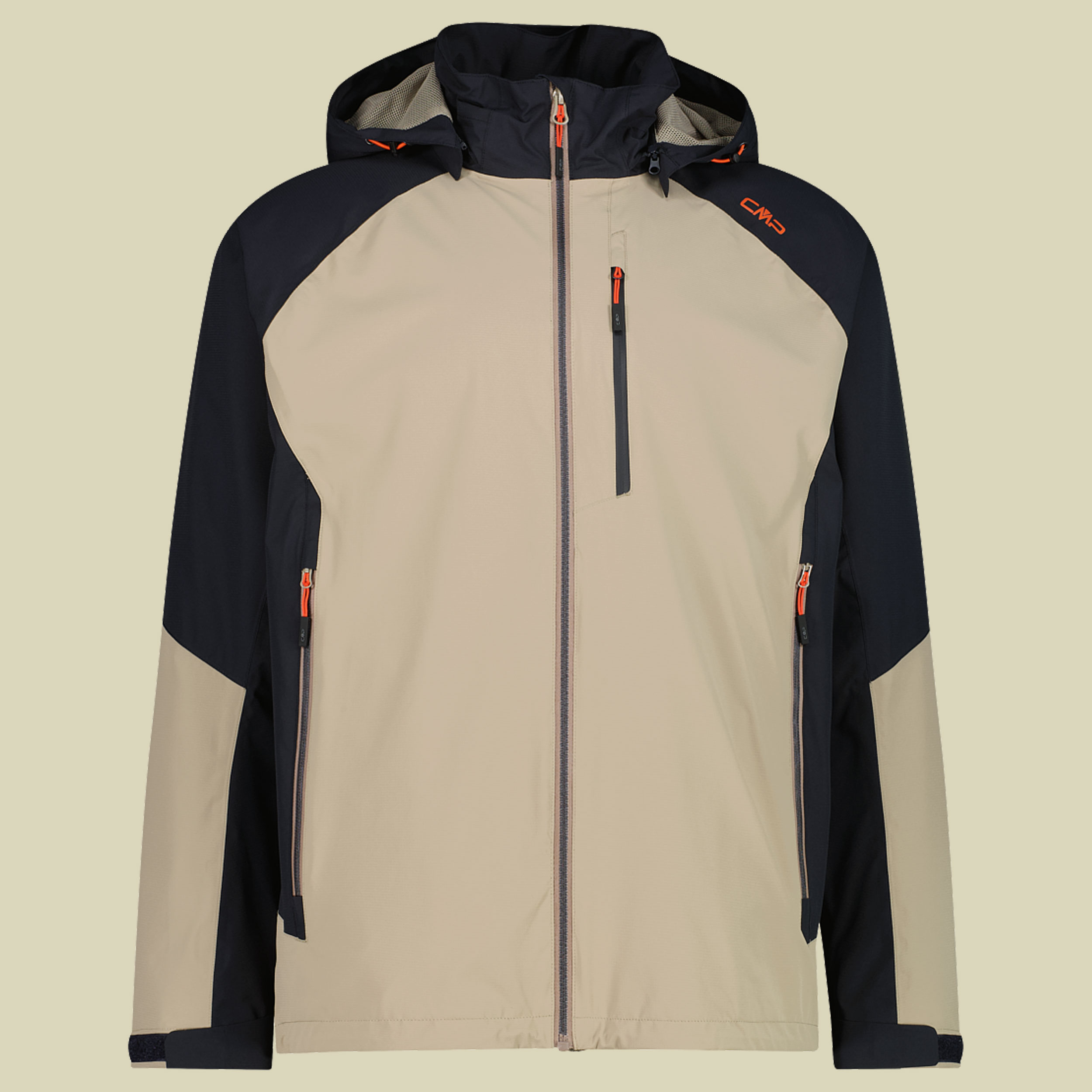 Man Jacket Zip Hood 48 beige - Farbe corda