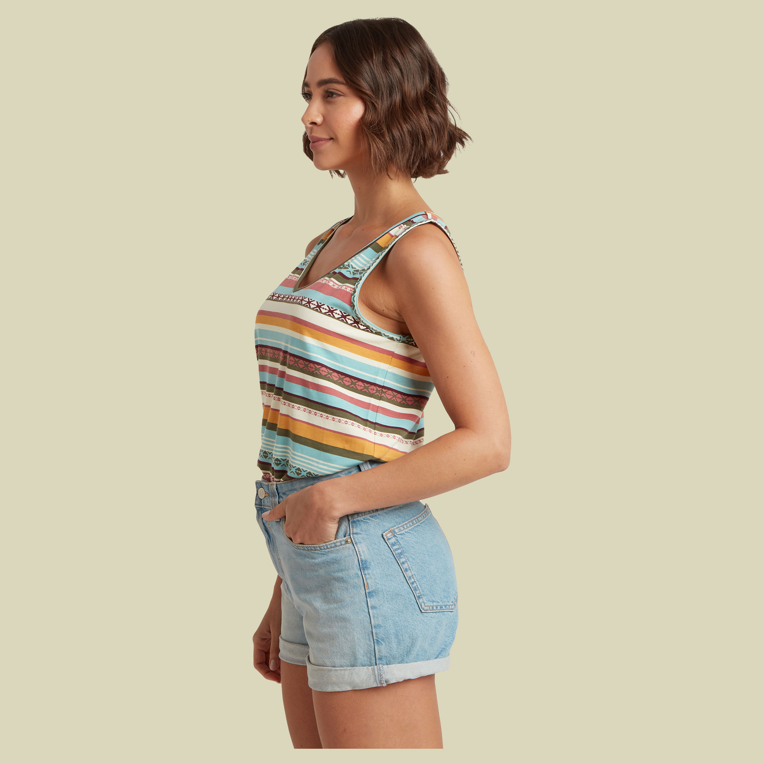 Neha V-Neck Tank Women mehrfarbig II XL - Farbe evergreen indreni