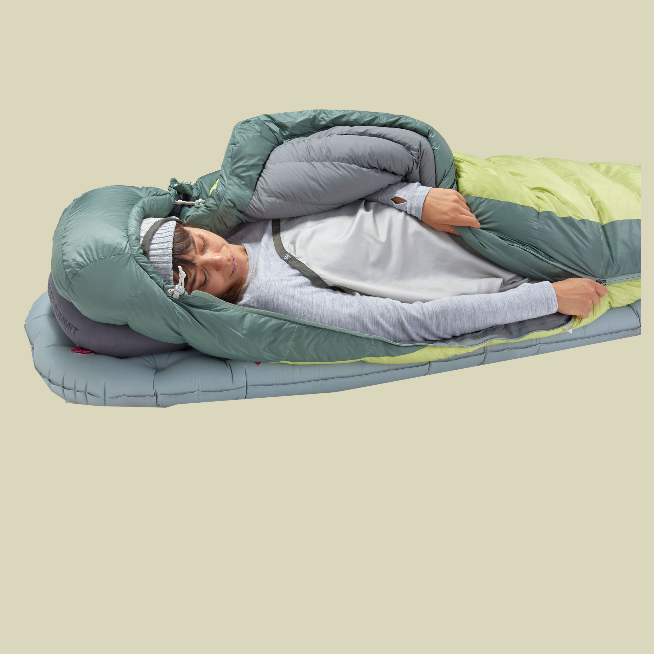 Ascent Womens Down Sleeping Bag -1C 185 cm grün - Farbe celery